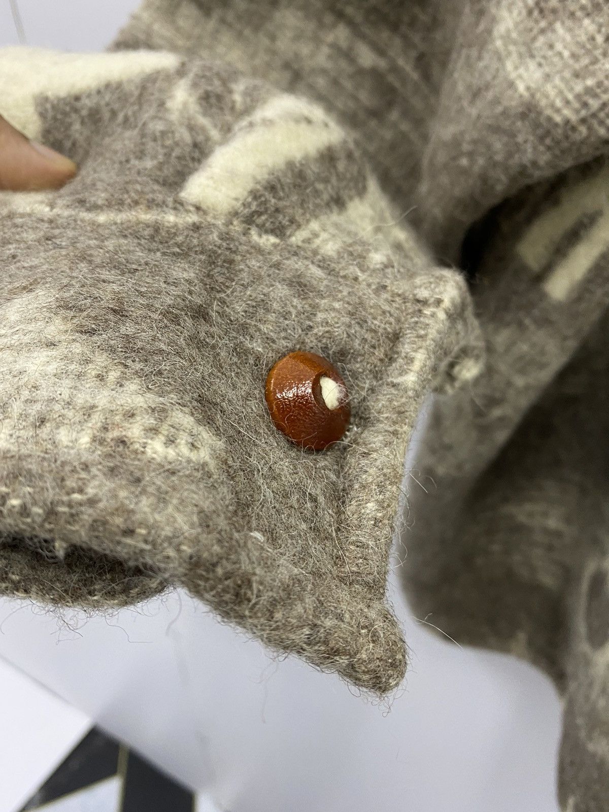 Handmade × Vintage Vintage Hand Woven Jacket Wool Overprinted Hoodie Size US XL / EU 56 / 4 - 7 Thumbnail