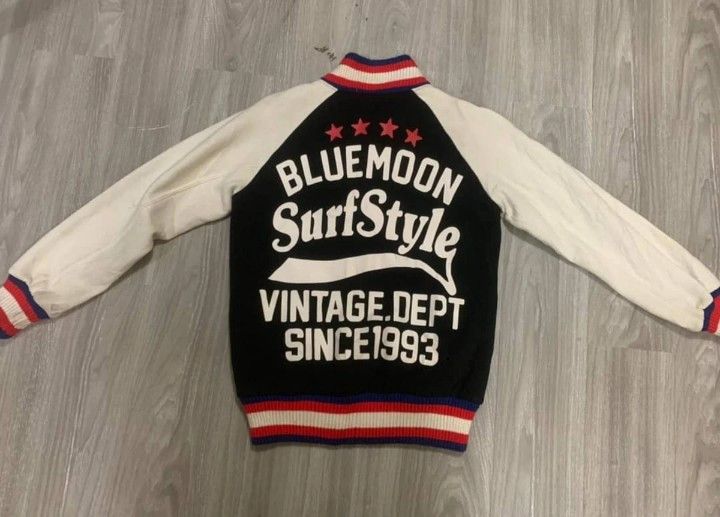 image of Varsity Blue Moon Vintage Dept Since 1993 in Black/White, Men's (Size Large)