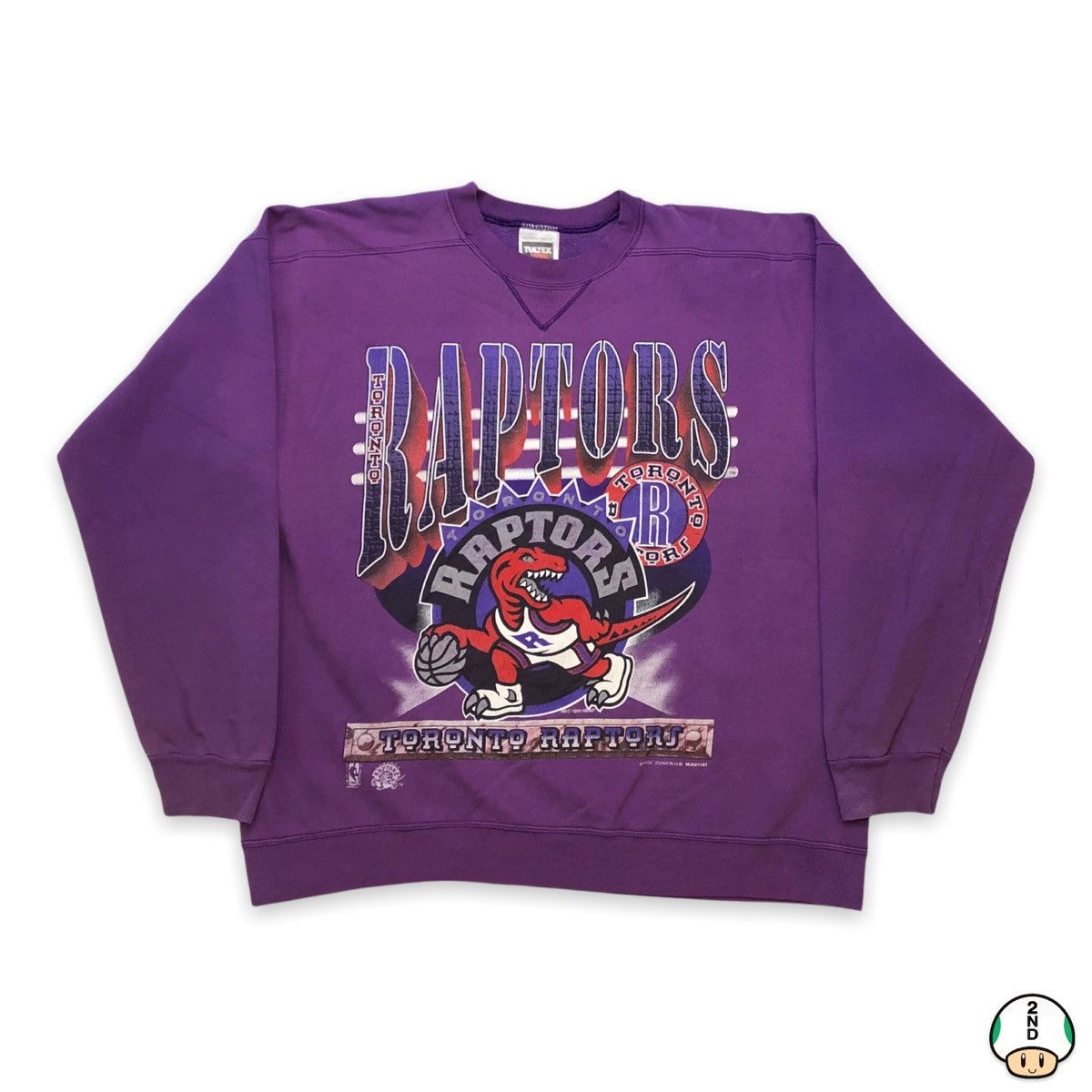 image of 90's Toronto Raptors Nba Sweatshirt in Purple, Men's (Size Large)