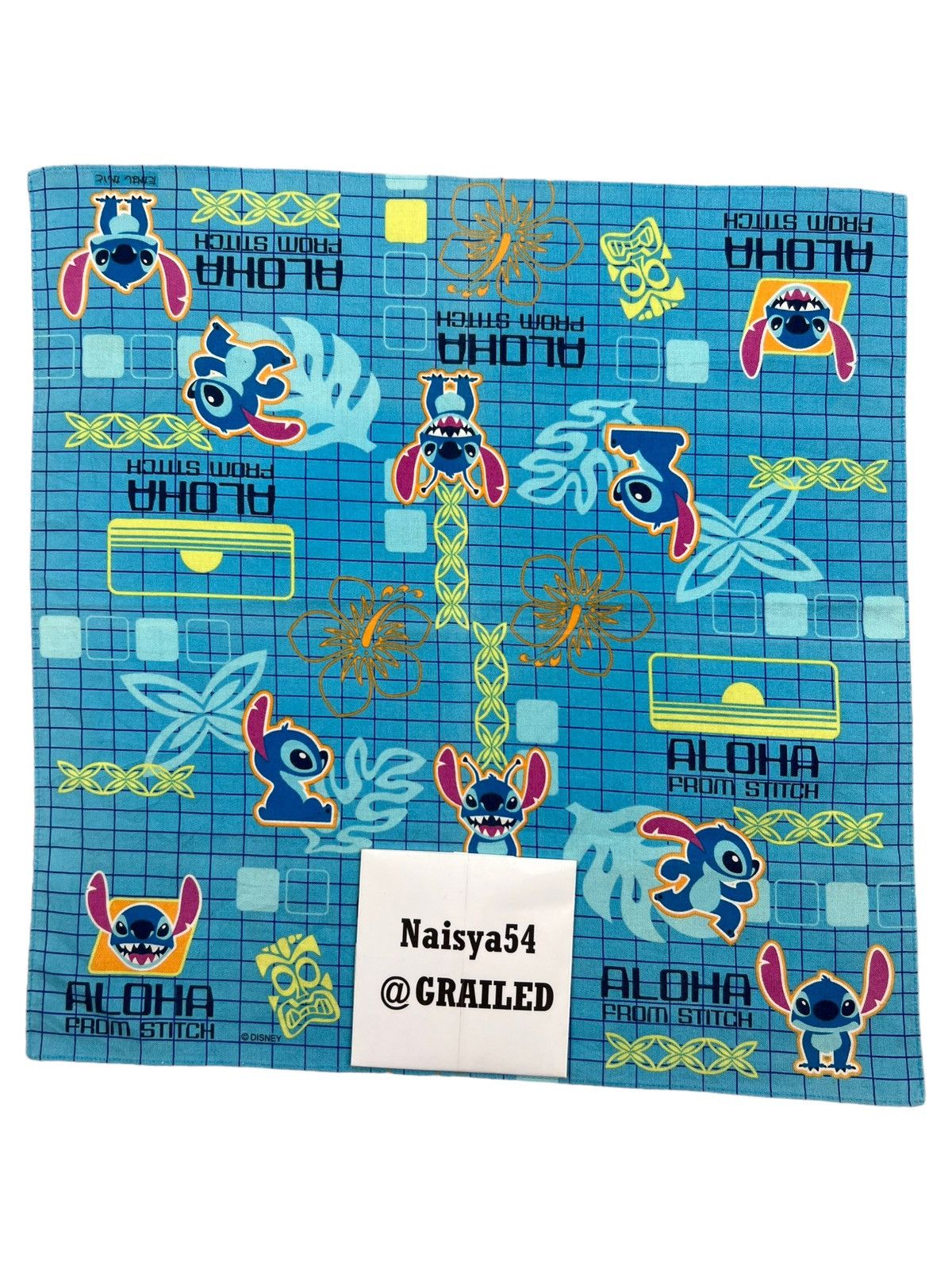 Disney Aloha From Stitch Handkerchief Neckerchief Pocketsquare Size ONE SIZE - 5 Thumbnail