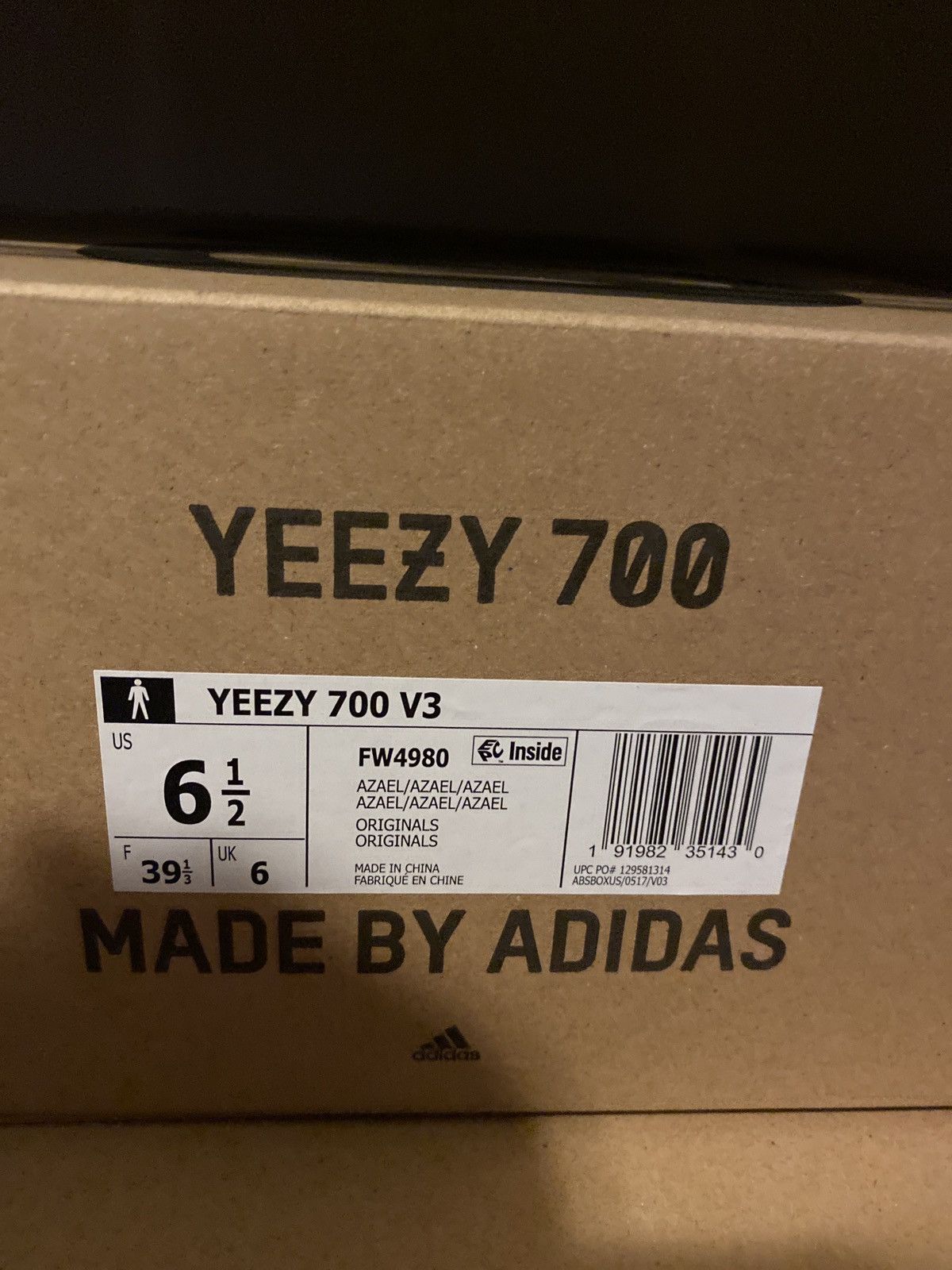 Adidas × Kanye West NEW Adidas Yeezy Boost 700 V3 Azael White Size 6.5 In Hand Size US 6.5 / EU 39-40 - 6 Thumbnail