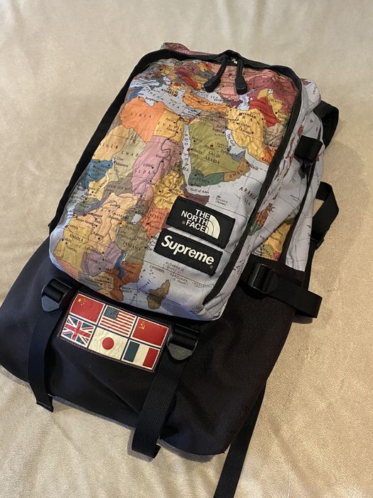 Supreme world map clearance backpack