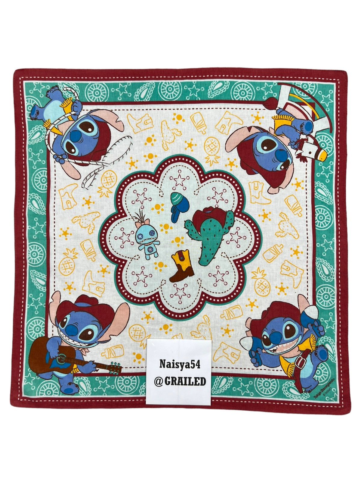 Disney Stitch Handkerchief Neckerchief Bandana Pocketsquare Size ONE SIZE - 5 Thumbnail
