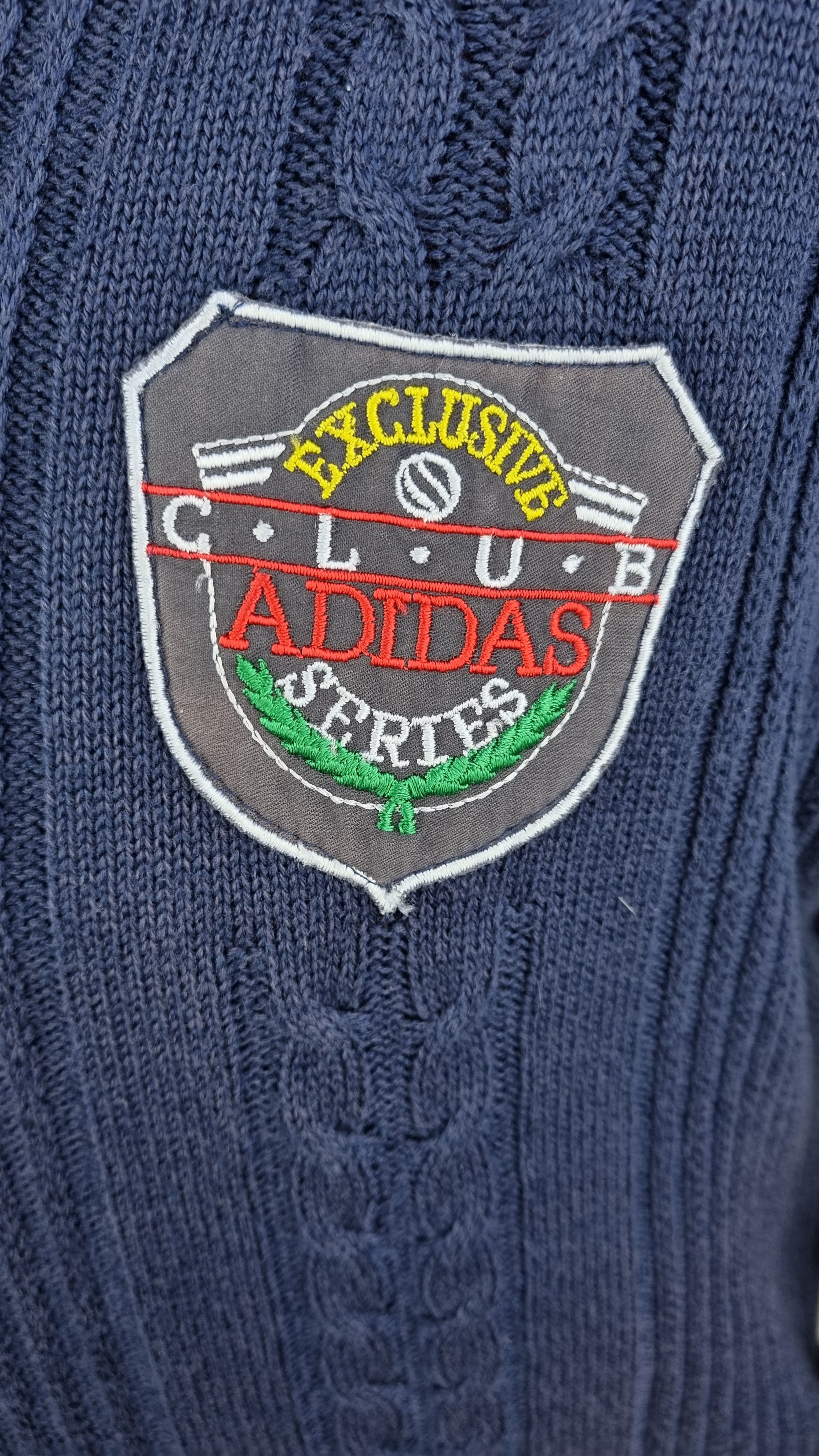 Adidas × Vintage 90s Rare ADIDAS Cable Knitted Wool Tennis Vest GOLF WANG Size US L / EU 52-54 / 3 - 7 Thumbnail