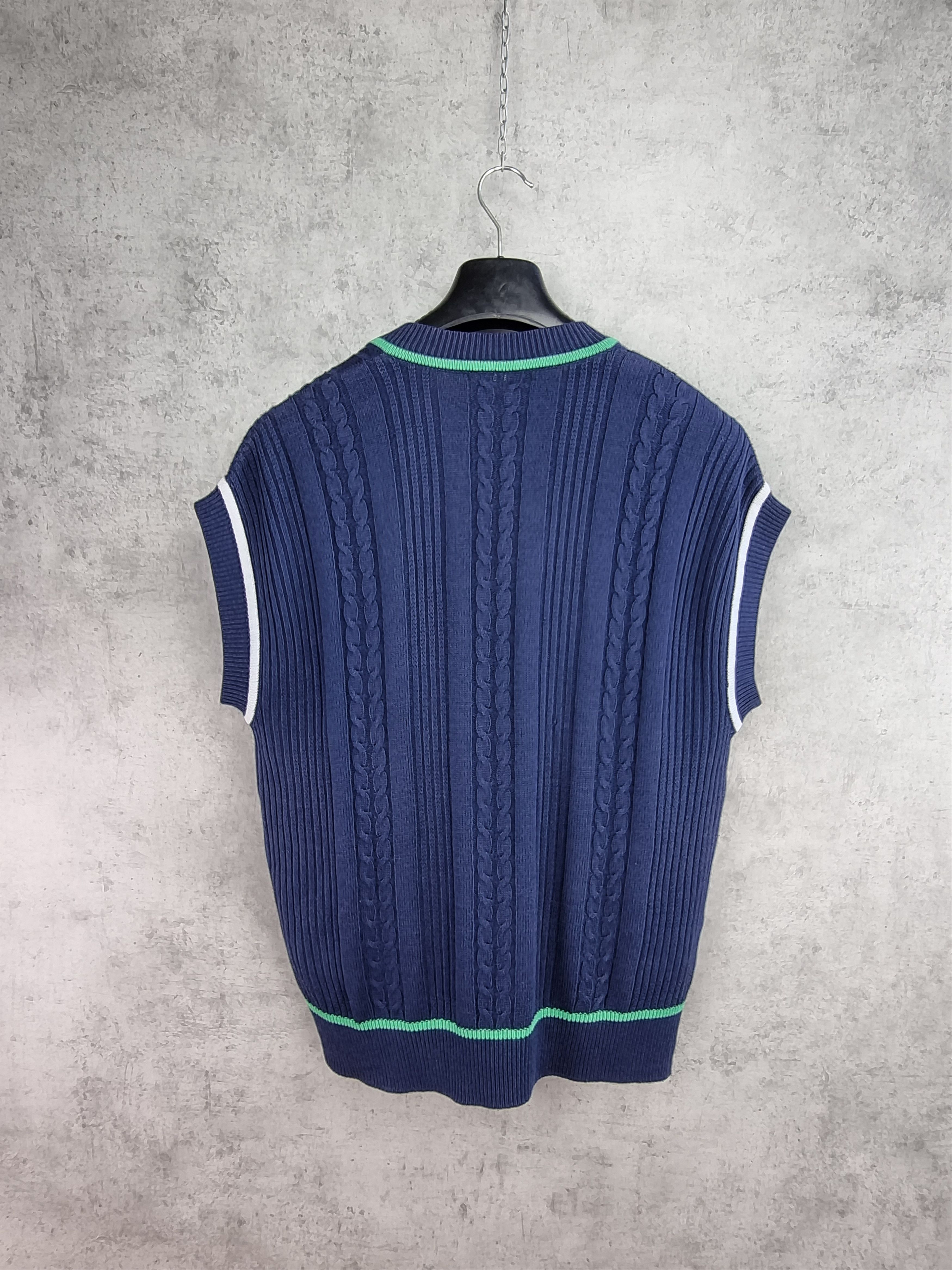 Adidas × Vintage 90s Rare ADIDAS Cable Knitted Wool Tennis Vest GOLF WANG Size US L / EU 52-54 / 3 - 4 Thumbnail