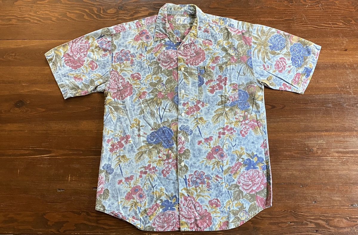 Vintage Vintage 80’s Apparel Workshop Flowers All Over Button Up Size US L / EU 52-54 / 3 - 2 Thumbnail