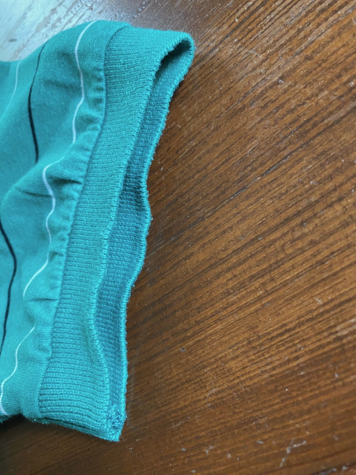 Levi's Vintage 80’s Levi’s Teal Striped Single Stitch Polo Size US XS / EU 42 / 0 - 16 Thumbnail