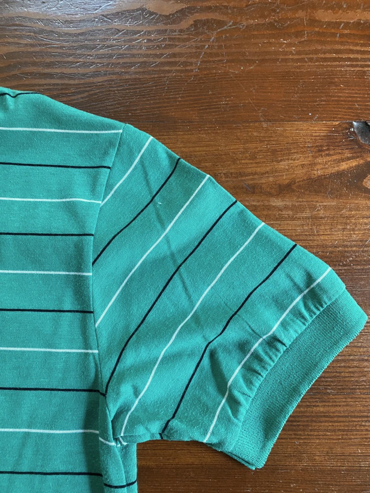 Levi's Vintage 80’s Levi’s Teal Striped Single Stitch Polo Size US XS / EU 42 / 0 - 15 Thumbnail