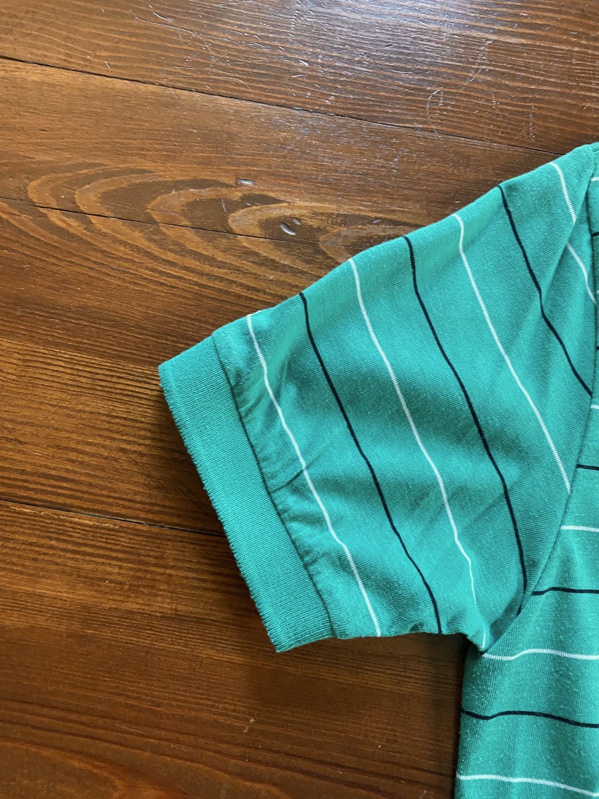 Levi's Vintage 80’s Levi’s Teal Striped Single Stitch Polo Size US XS / EU 42 / 0 - 17 Thumbnail