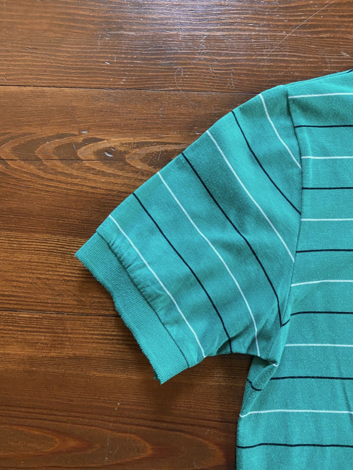Levi's Vintage 80’s Levi’s Teal Striped Single Stitch Polo Size US XS / EU 42 / 0 - 5 Thumbnail