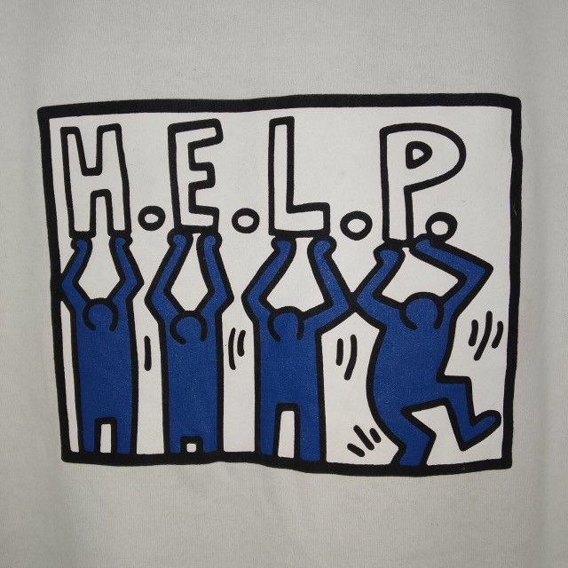 Keith Haring Vintage Keith Haring HELP American Artwork Pop Art T-shirt Size US L / EU 52-54 / 3 - 3 Thumbnail