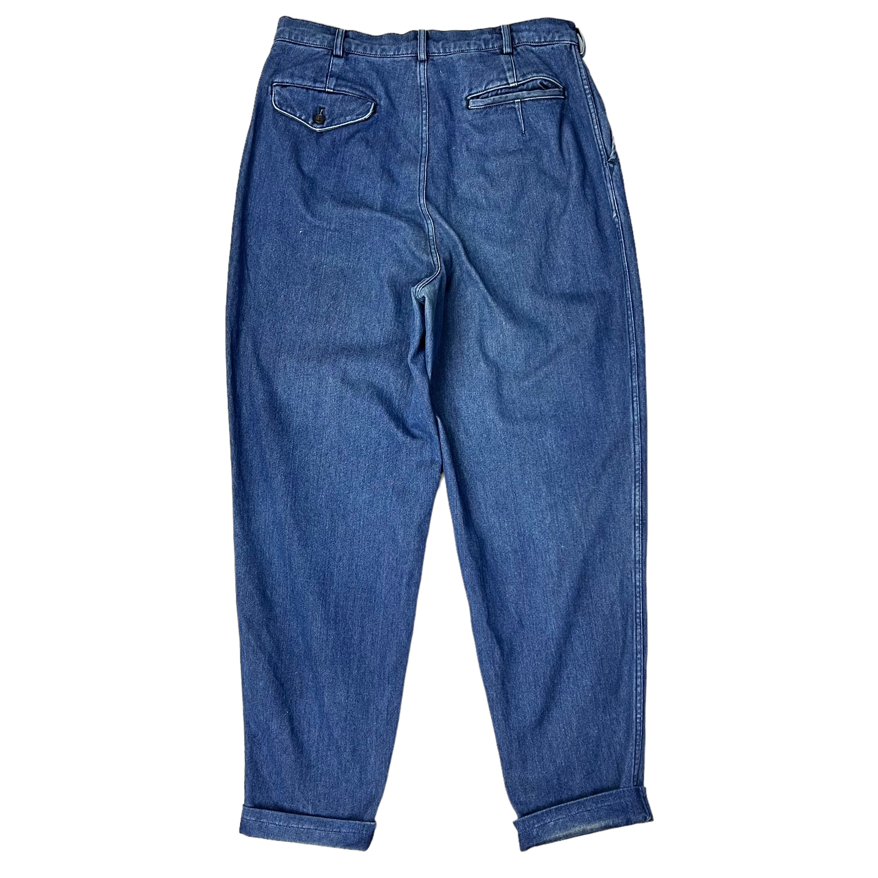 Comme des Garcons × Comme des Garcons Homme Plus S/S 91 High Waist Baggy Tapered Fit Jeans Size US 31 - 3 Thumbnail