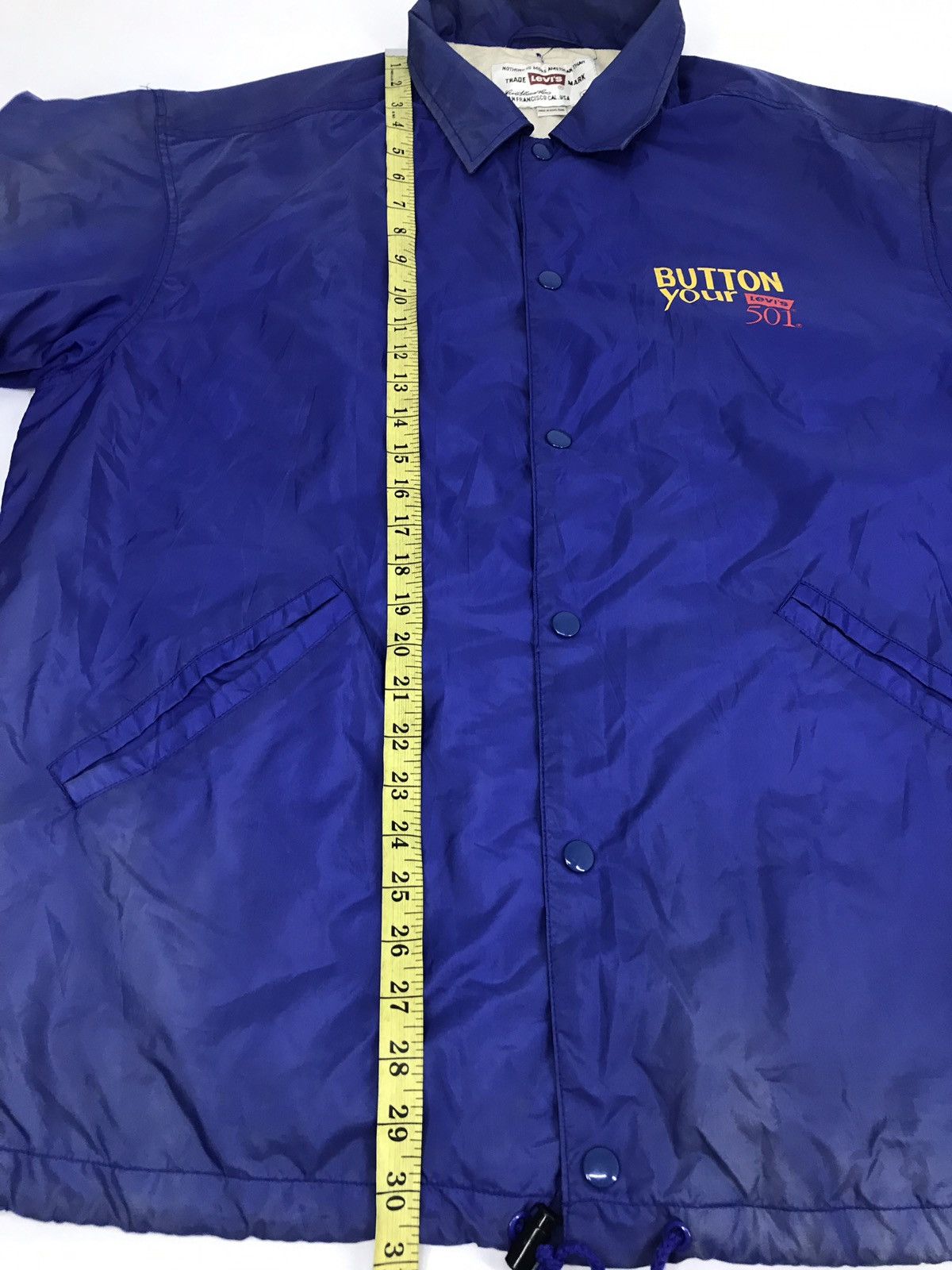 Levi's Vintage 90s Levis Button Fly Your 501 Windbreaker Jacket Size US XL / EU 56 / 4 - 8 Thumbnail