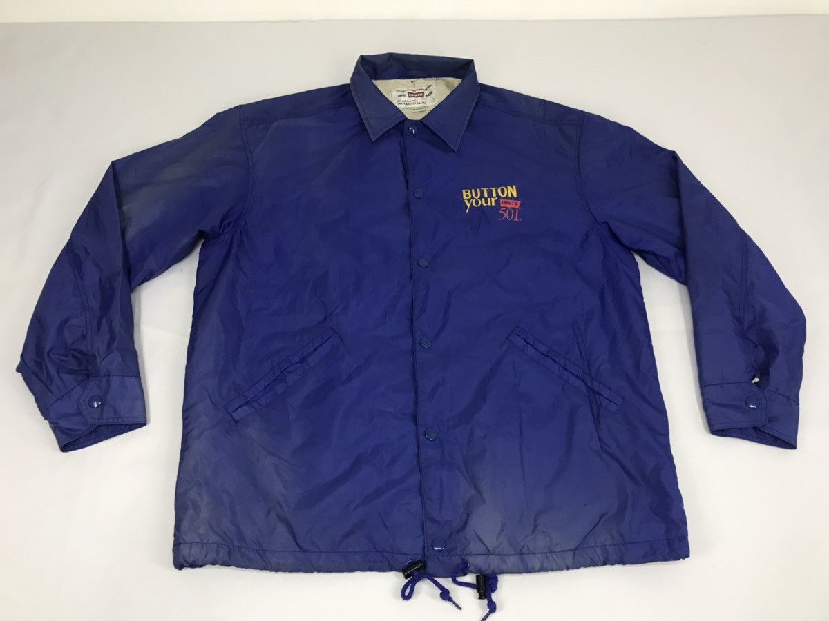 Levi's Vintage 90s Levis Button Fly Your 501 Windbreaker Jacket Size US XL / EU 56 / 4 - 4 Thumbnail