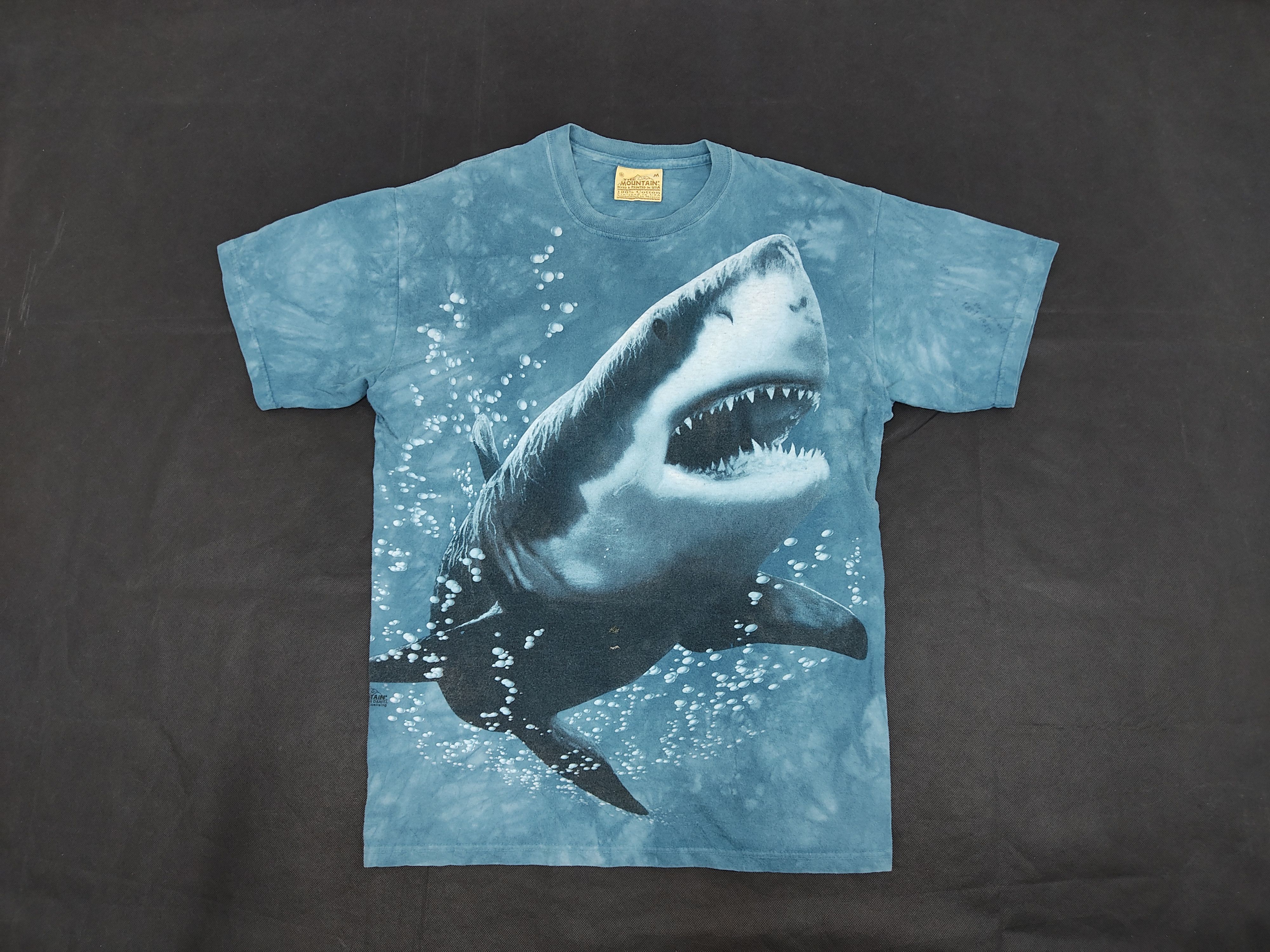 Habitat Vintage 90s Shark Jaws The Mountain USA Tie Dye Tee Size US M / EU 48-50 / 2 - 2 Thumbnail