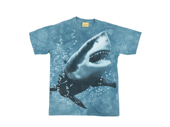 Habitat Vintage 90s Shark Jaws The Mountain USA Tie Dye Tee Size US M / EU 48-50 / 2 - 1 Thumbnail
