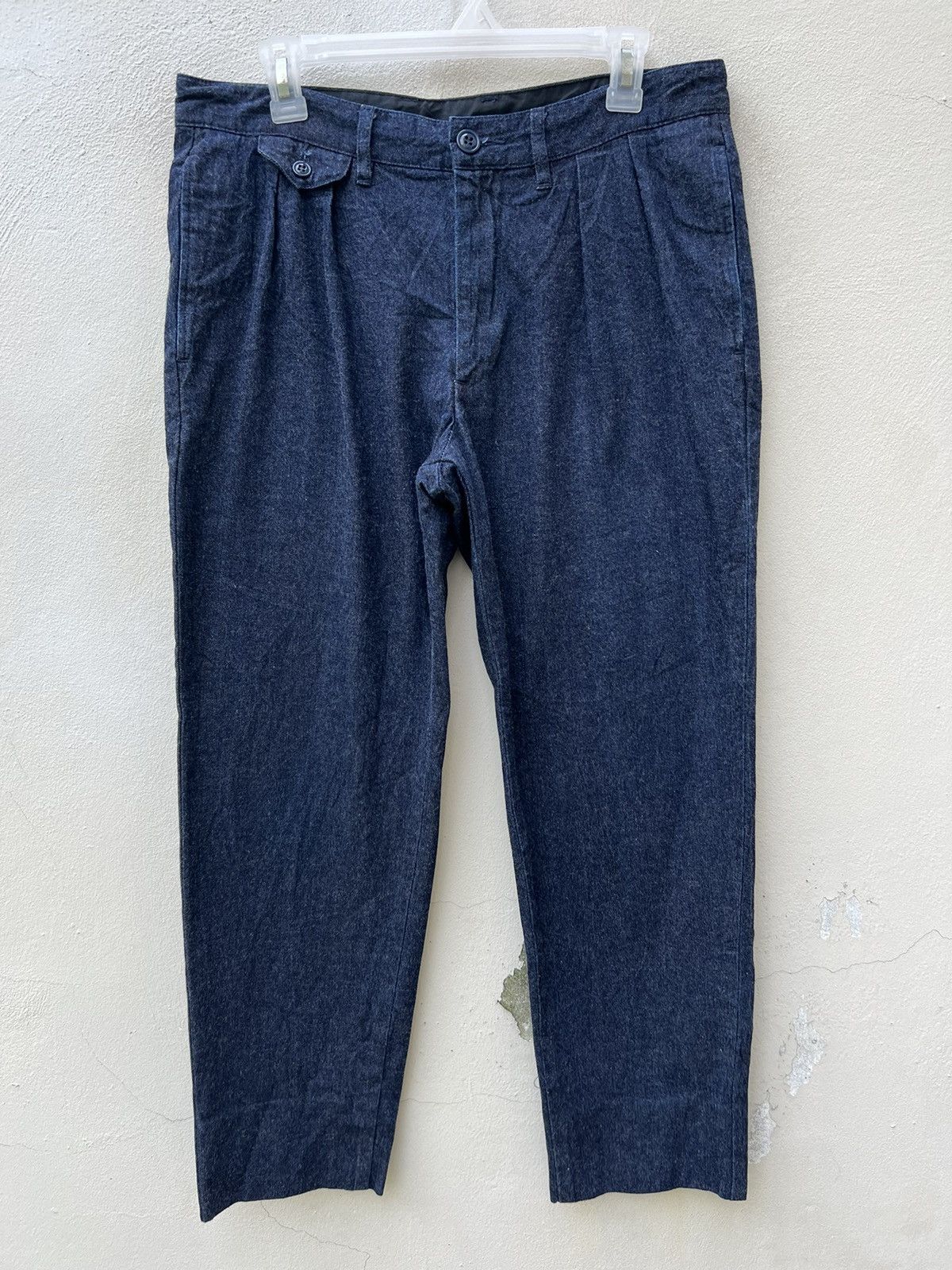 Vintage Ozaki Kinsei Japan Indigo Blue Denim Cropped Trouser Pant Size US 32 / EU 48 - 6 Thumbnail