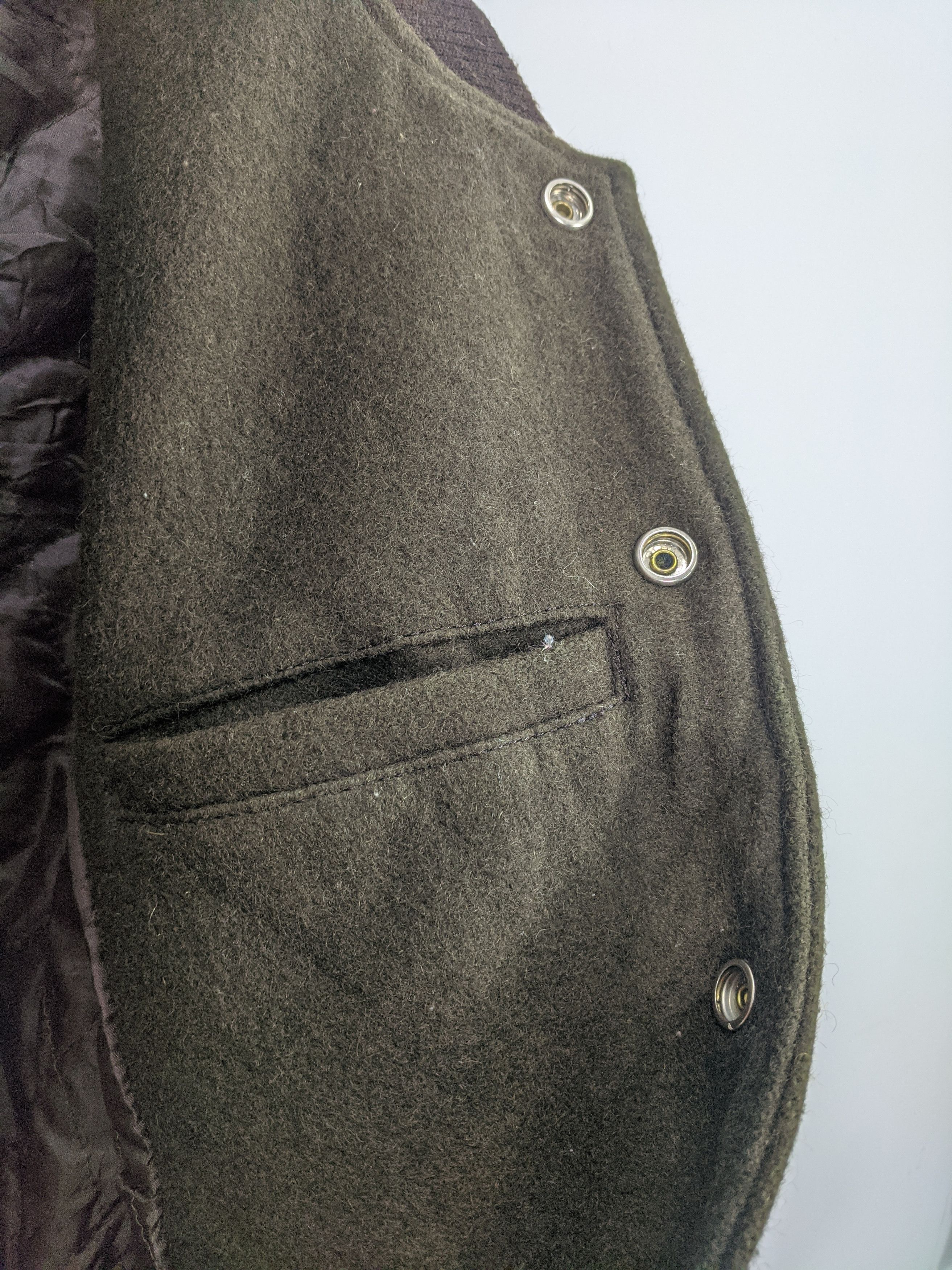 Japanese Brand × Vintage Vintage 90s Japanese Brand Leather Sleeve Varsity V0150 Size US M / EU 48-50 / 2 - 9 Thumbnail