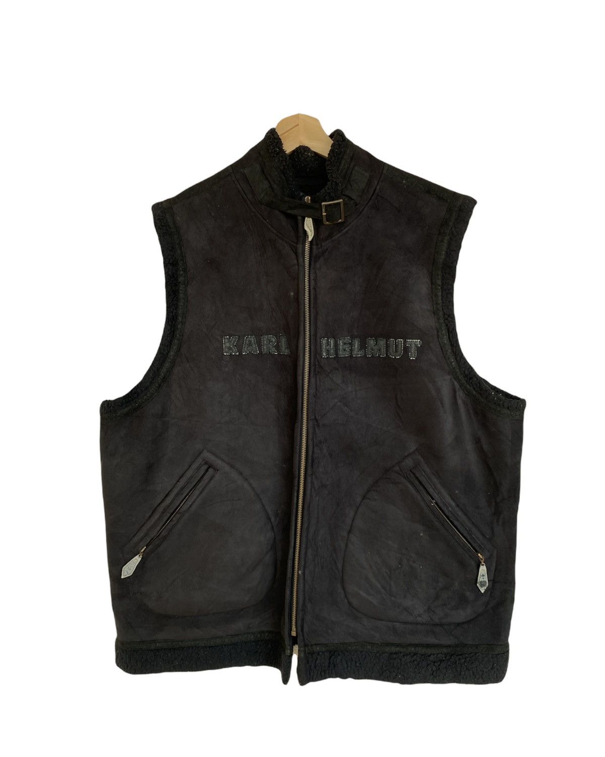 Karl Helmut Vintage Karl Helmut Sherpa Shearling Vest Jacket Size US L / EU 52-54 / 3 - 1 Thumbnail