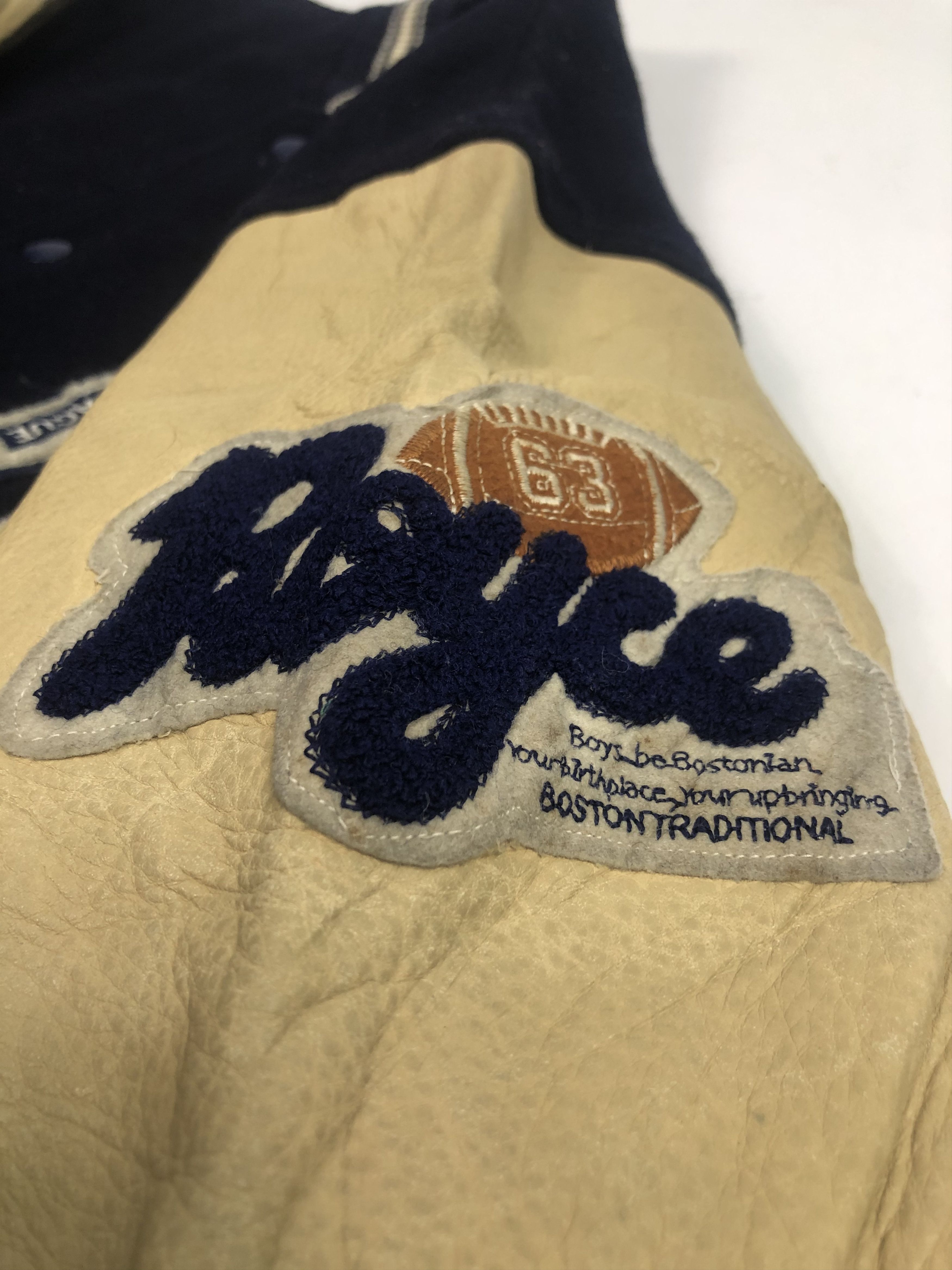Japanese Brand Vintage 90s Royce Leagu Varsity Leather Jacket Black V0063 Size US L / EU 52-54 / 3 - 5 Thumbnail