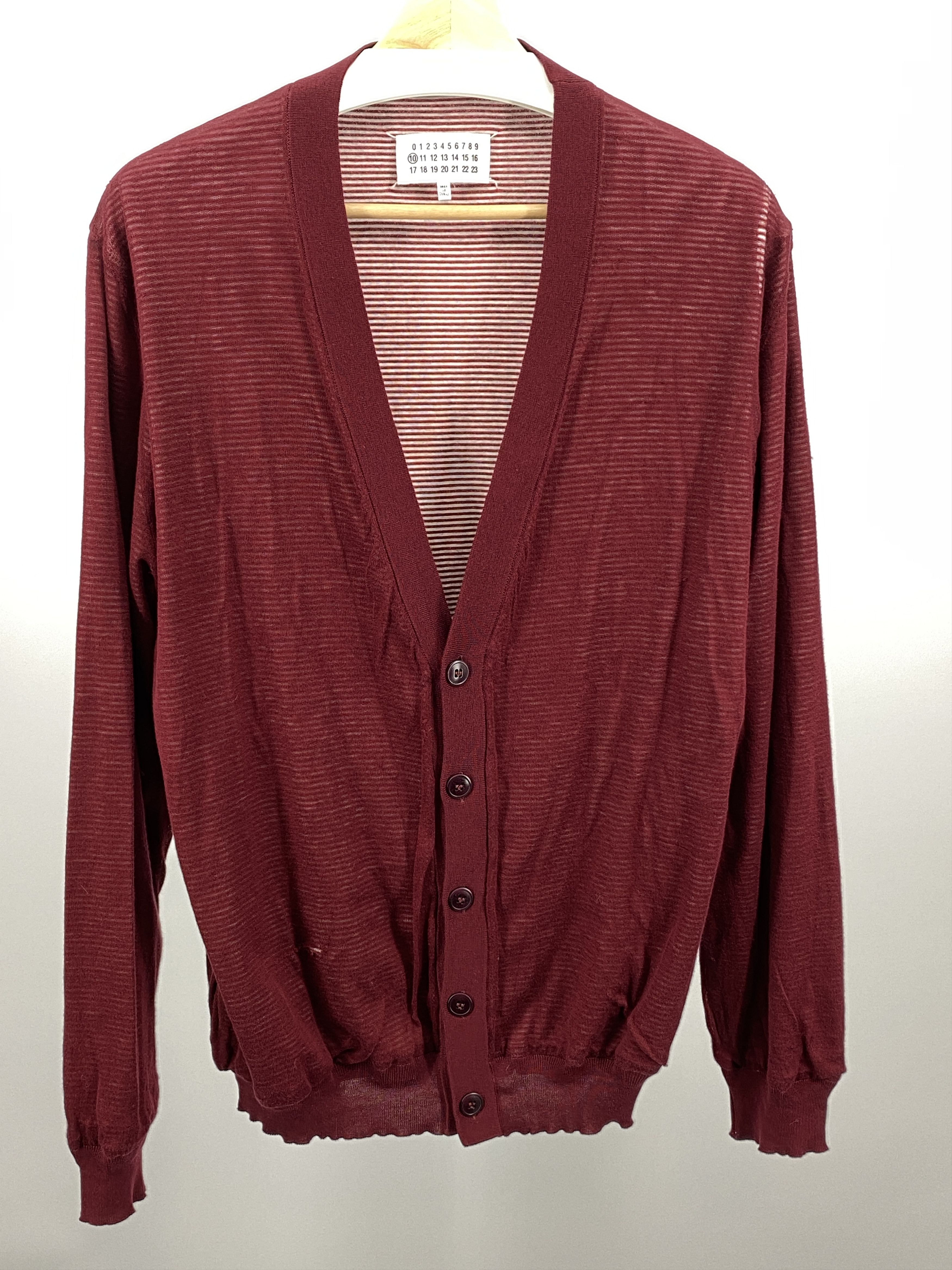 Maison Margiela Distressed Grunge Striped Cardigan Size US S / EU 44-46 / 1 - 1 Thumbnail