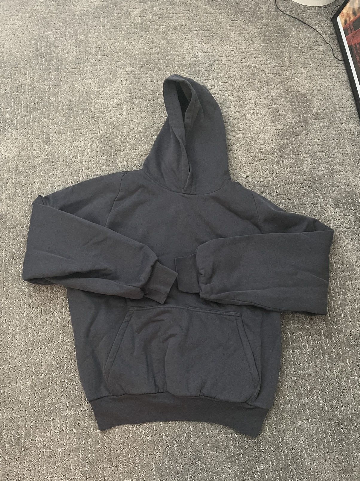 image of Yeezy Gap Engineered By Balenciaga Logo Shrunken Hoodie in Grey, Men's (Size Medium)