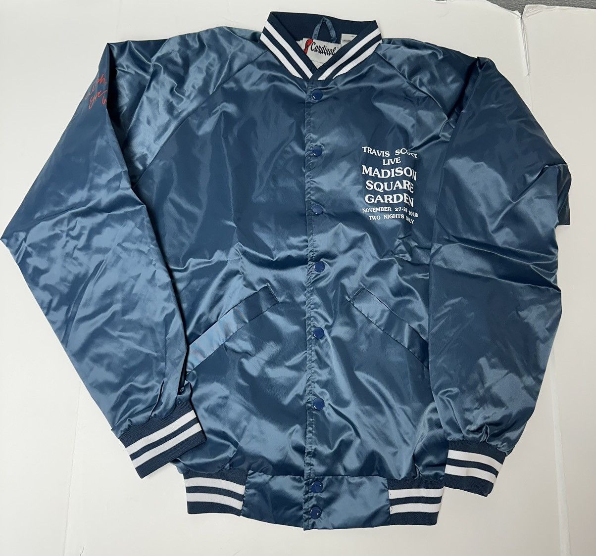 image of Friends & Family Ny Travis Scott Astroworld Msg Jacket in Navy, Men's (Size Small)