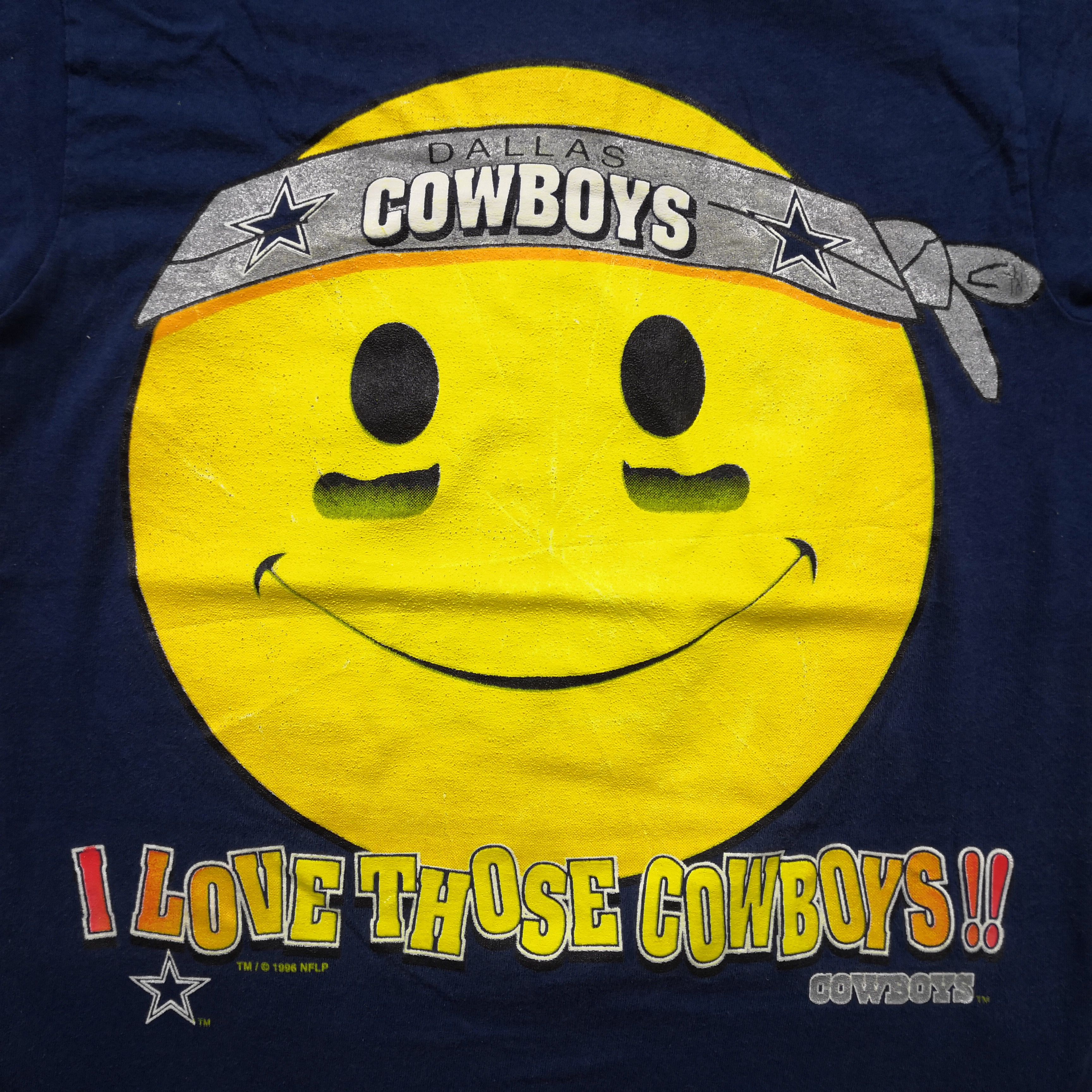 NFL Vintage NFLP Dallas T Shirt Cowboys Smiley Crewneck Tee Size US S / EU 44-46 / 1 - 4 Thumbnail
