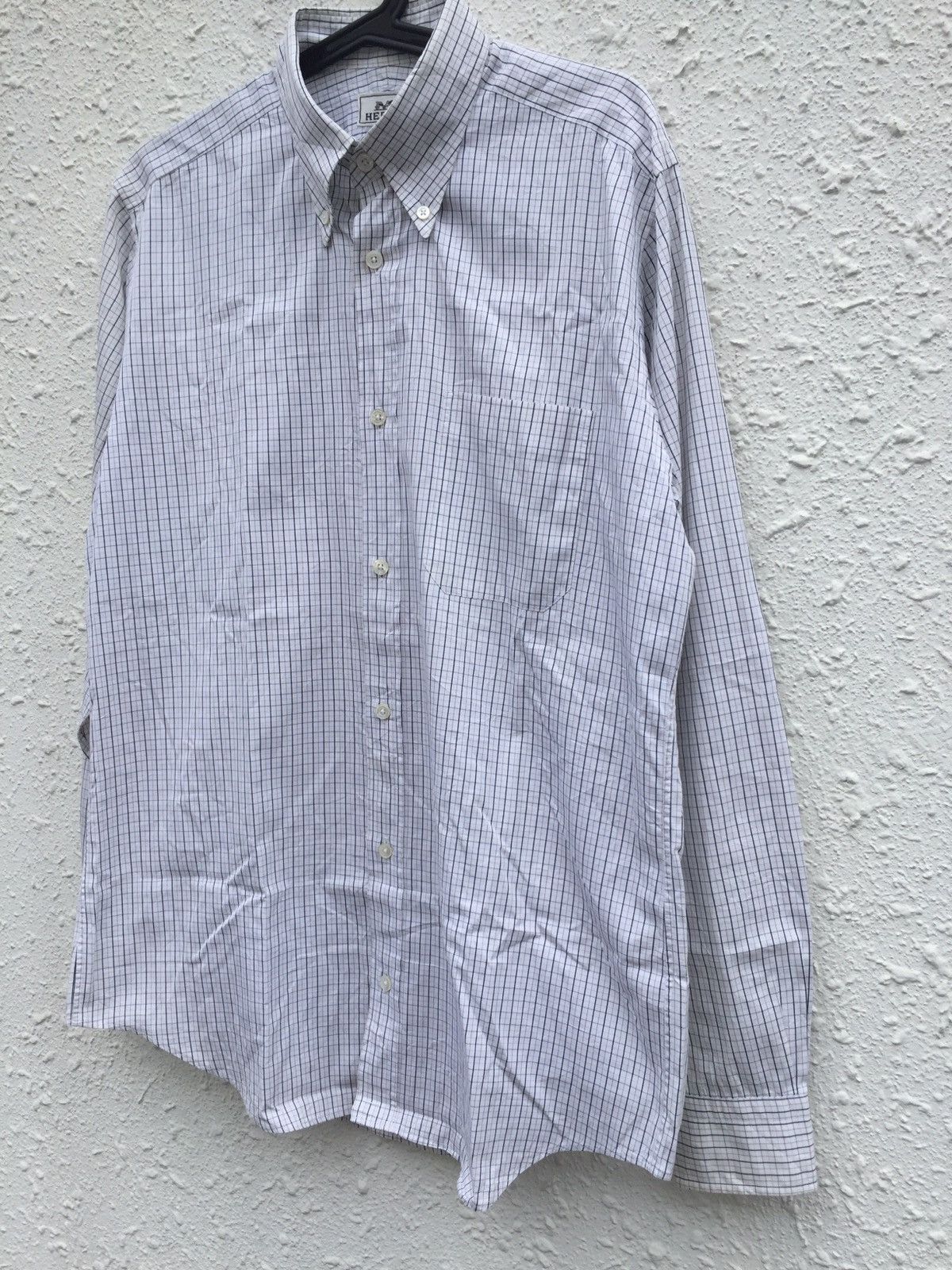 Hermes 1990s Hermes Checkered Long Sleeve Shirt Size US L / EU 52-54 / 3 - 4 Thumbnail