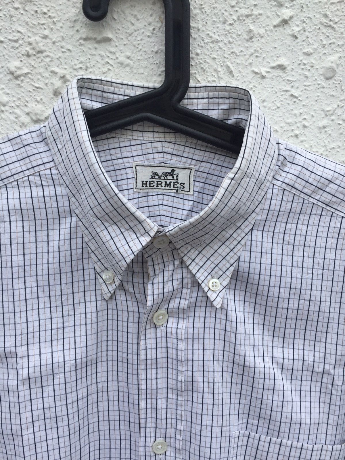 Hermes 1990s Hermes Checkered Long Sleeve Shirt Size US L / EU 52-54 / 3 - 6 Thumbnail
