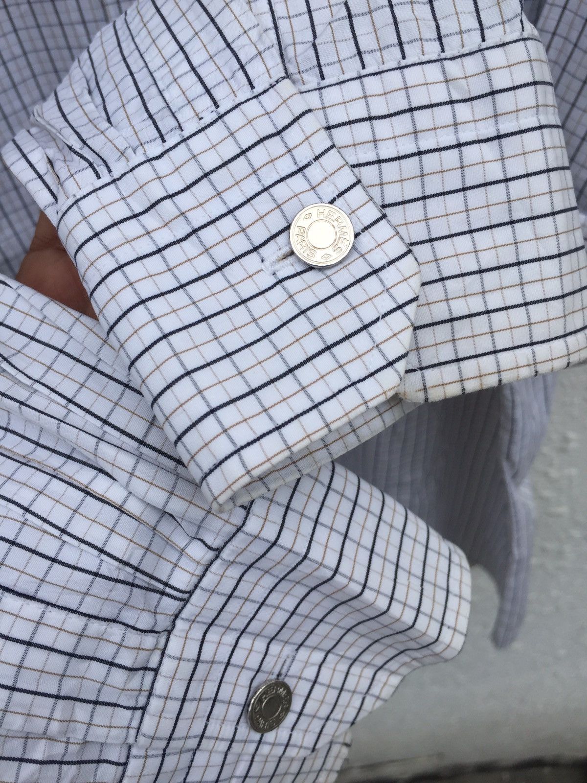 Hermes 1990s Hermes Checkered Long Sleeve Shirt Size US L / EU 52-54 / 3 - 5 Thumbnail
