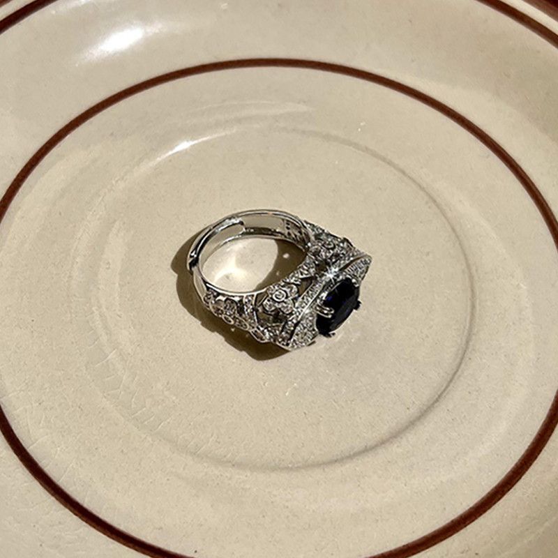 Jewelry Sparkling Blue Zircon Ring Size ONE SIZE - 3 Thumbnail