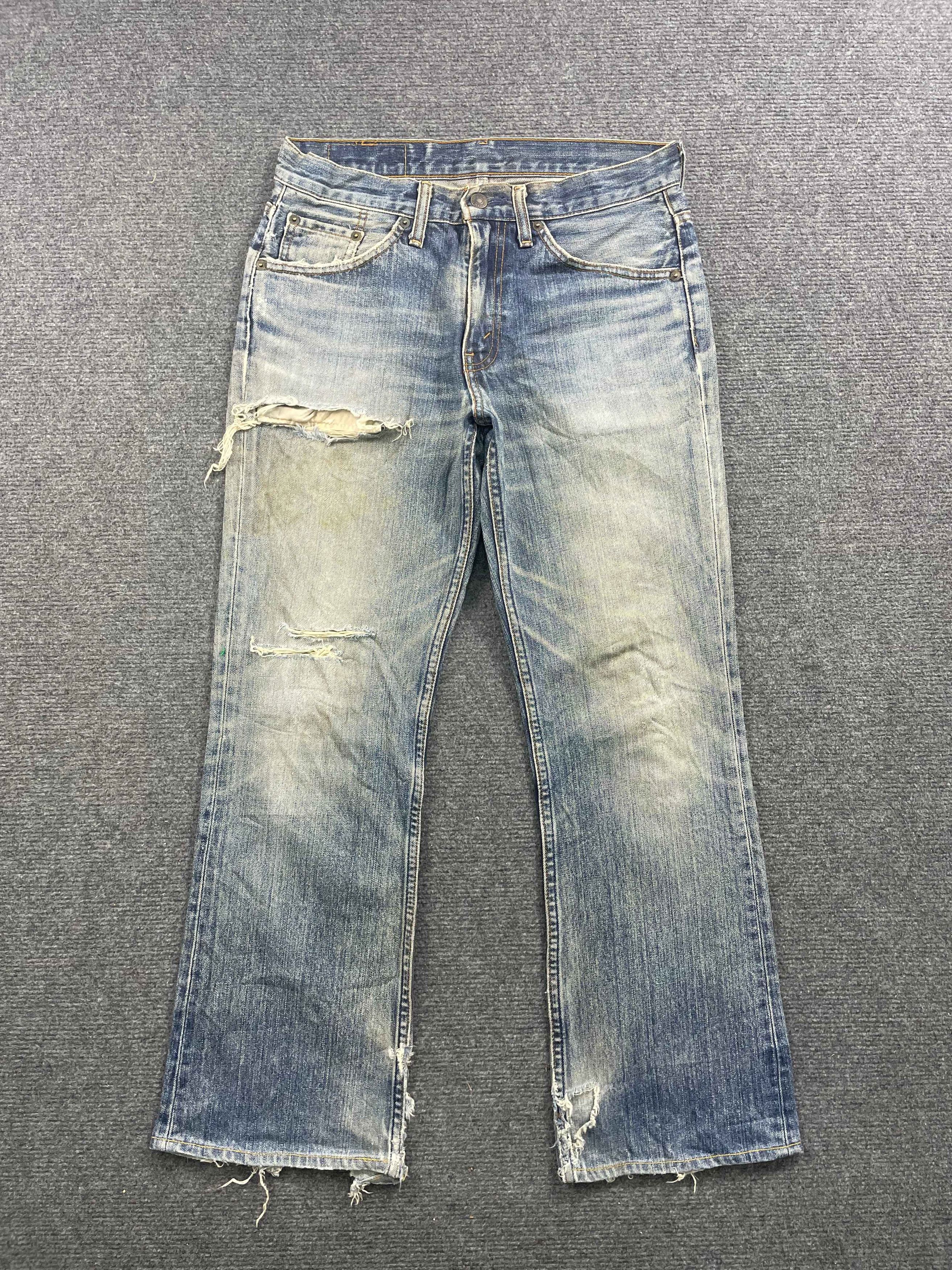 image of 90's Levis 517 Flared Bootcut Jeans in Blue Denim, Men's (Size 31)