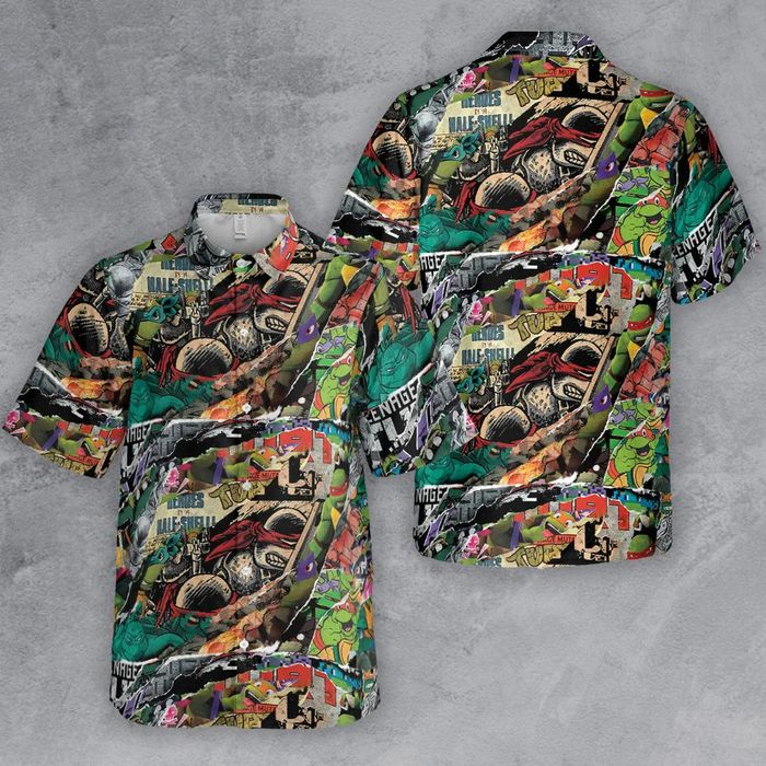 Ninja Turtle Shirt Ninja Turtle Hawaiian Shirt Ninja Turtle Button