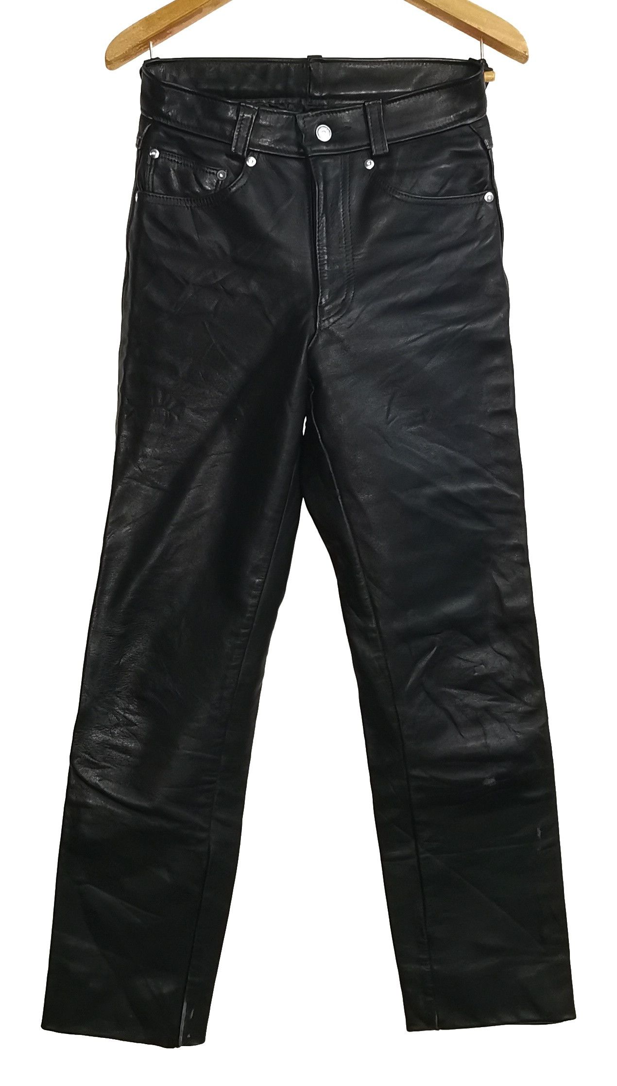 image of Schott Leather Pants in Black, Men's (Size 28)