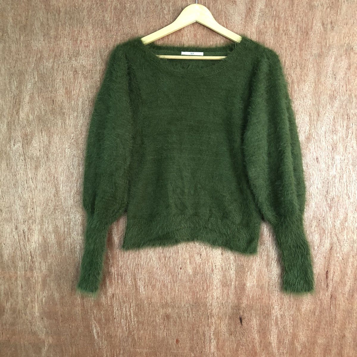 Hypebeast SLY Green Shag Shaggy Fur Mohair Knitwear #6645 Size S / US 4 / IT 40 - 3 Thumbnail
