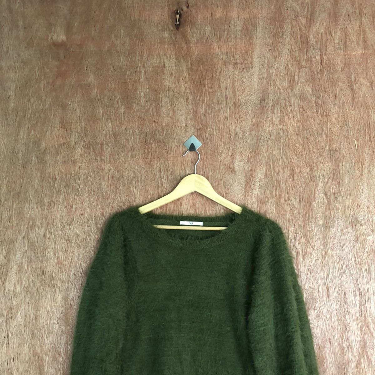 Hypebeast SLY Green Shag Shaggy Fur Mohair Knitwear #6645 Size S / US 4 / IT 40 - 2 Thumbnail