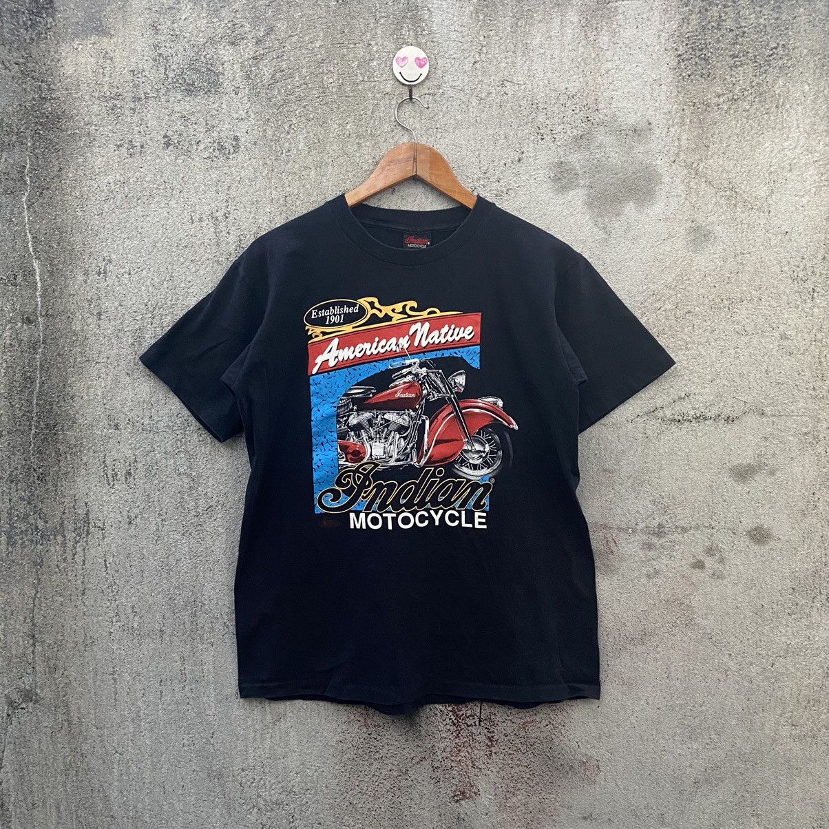 Indian Motorcycle Vintage 90s Indian Motorcycle TShirt american native Size US M / EU 48-50 / 2 - 2 Thumbnail