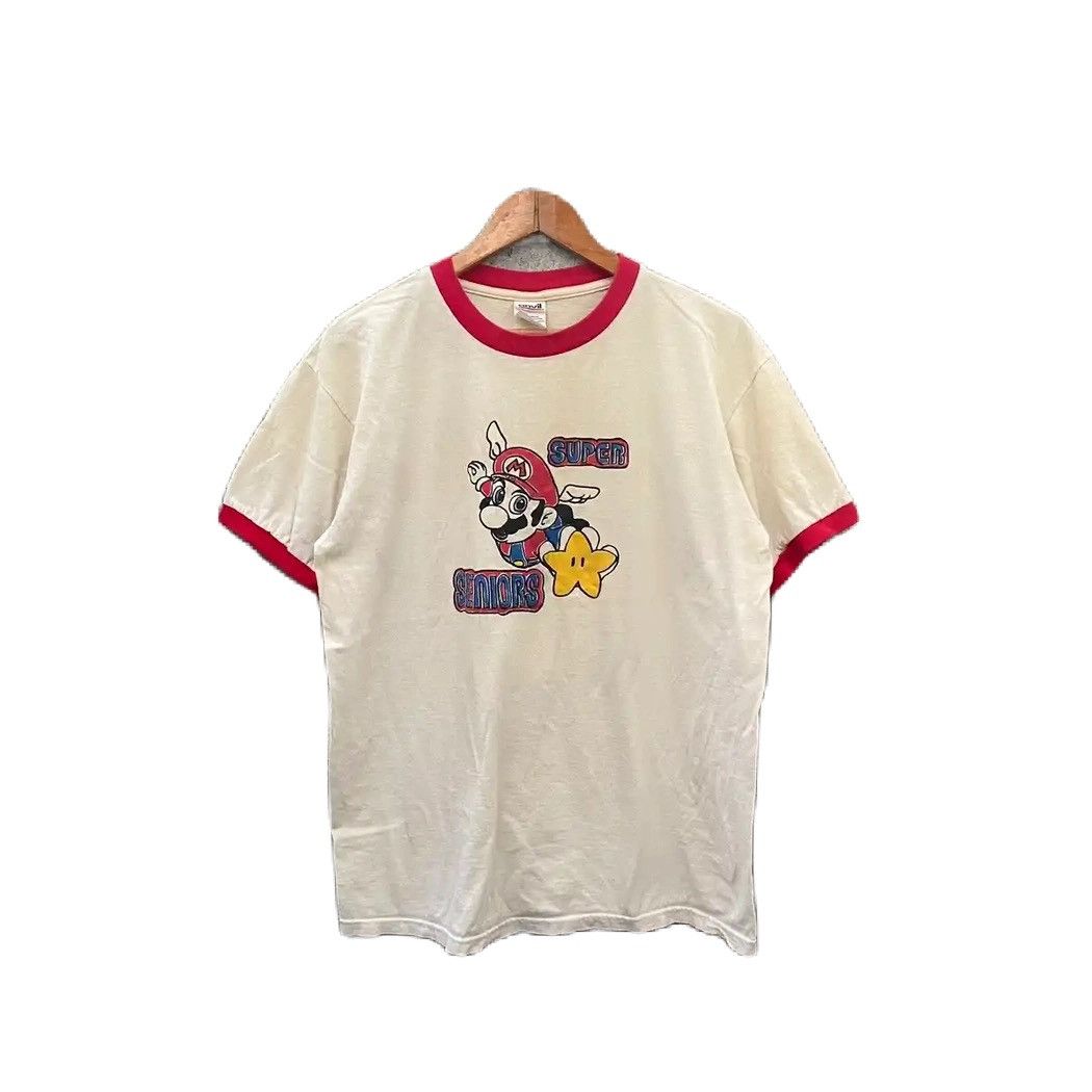 Vintage super mario tshirt ringer