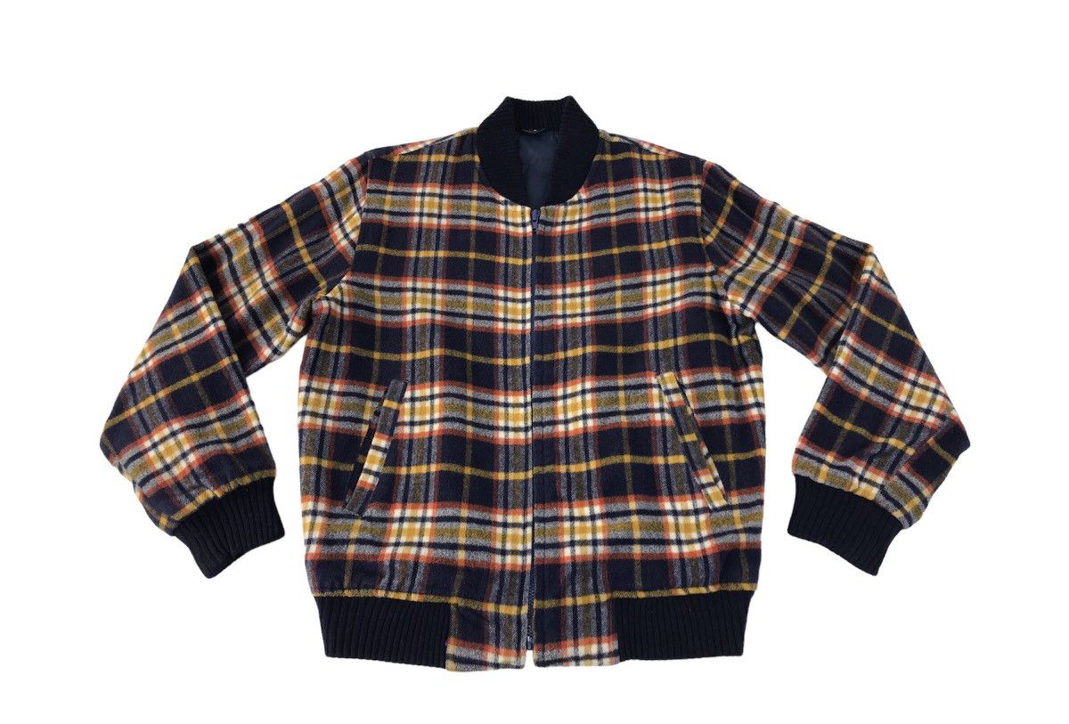 Japanese Brand × Vintage Vintage Japanesebrand Bomber Jacket Plaid Zipper Design Size US M / EU 48-50 / 2 - 1 Thumbnail