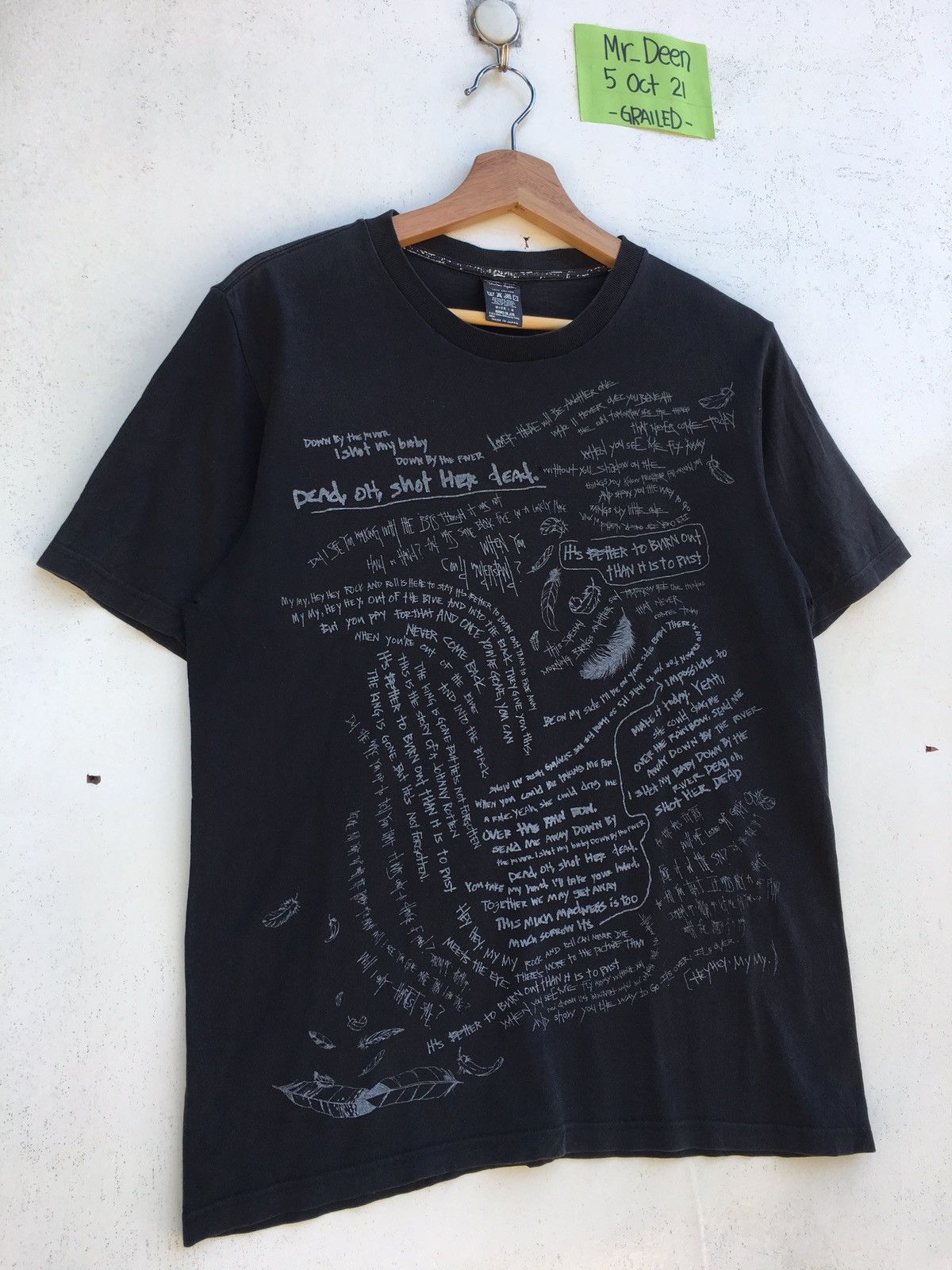 Number (N)ine Number (N)ine x Neil Young Down By The River Lyrics Tee Size US S / EU 44-46 / 1 - 2 Thumbnail
