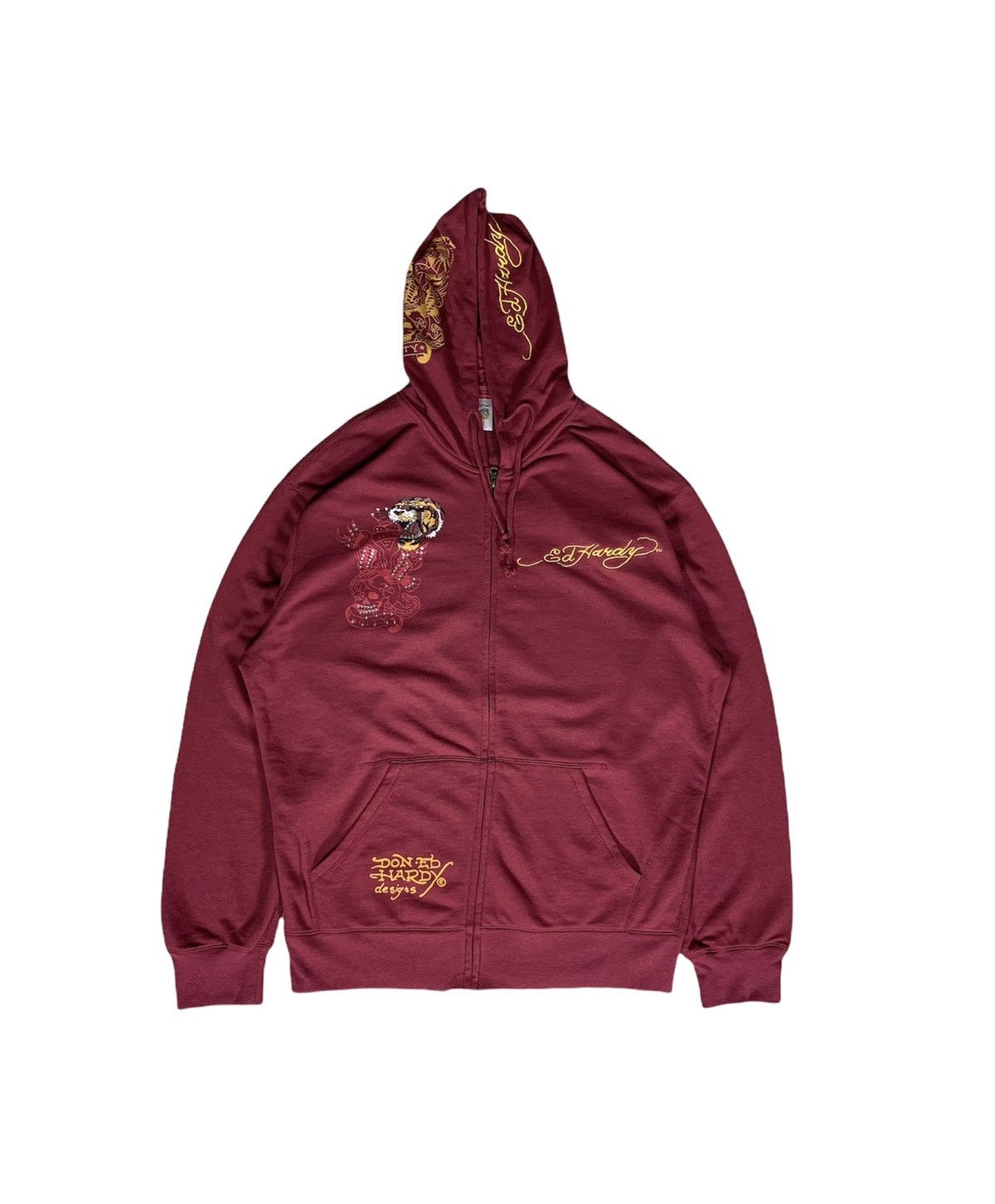 Designer × Ed Hardy Rare Ed Hardy Hoodie New City Plum Colour Size US XXL / EU 58 / 5 - 3 Thumbnail