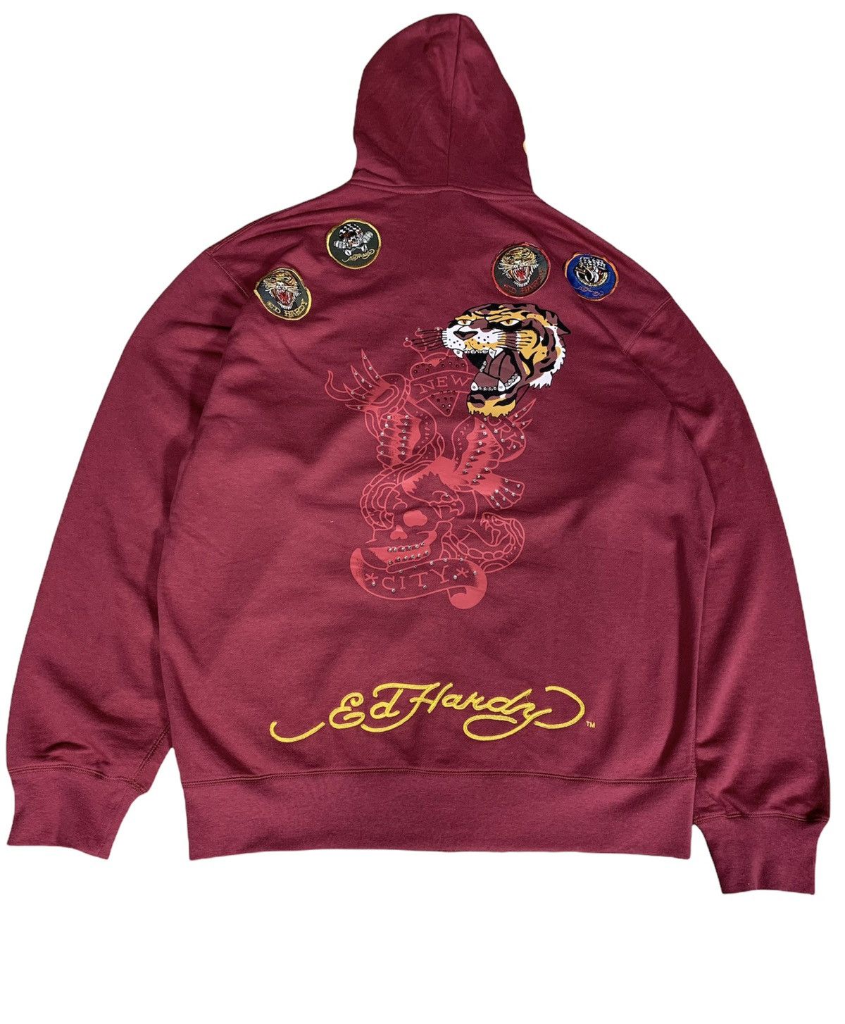 Designer × Ed Hardy Rare Ed Hardy Hoodie New City Plum Colour Size US XXL / EU 58 / 5 - 2 Thumbnail