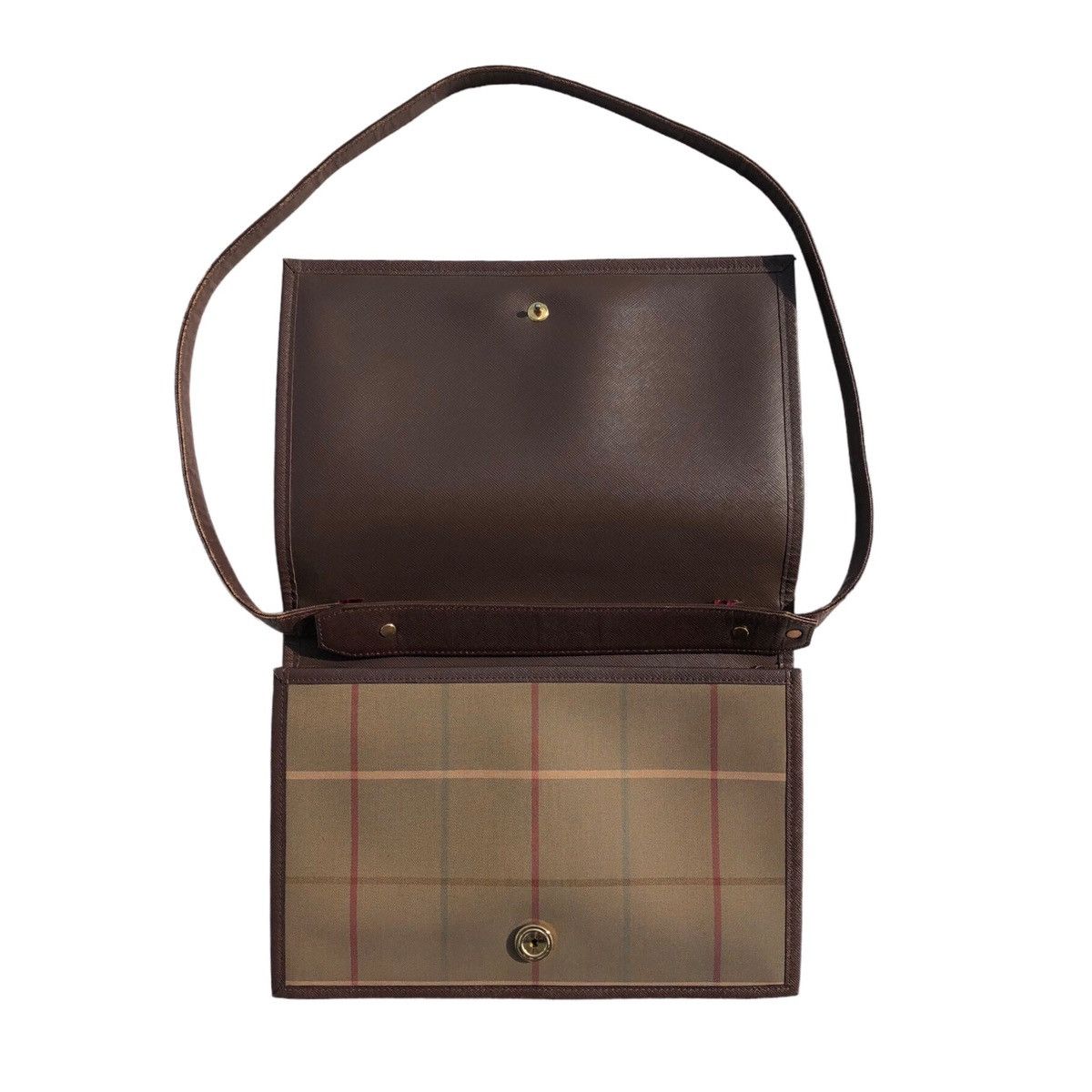Burberry Vintage Burberrys Check Canvas and Leather Shoulder Bag Size ONE SIZE - 10 Thumbnail