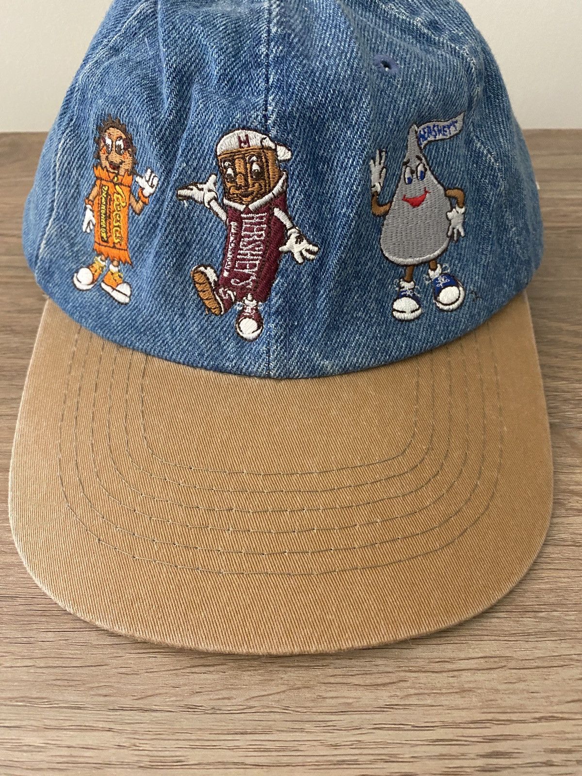 Vintage Vintage NWT 90’s Hershey’s Chocolates Denim Dad Hat Cap New Size ONE SIZE - 3 Thumbnail