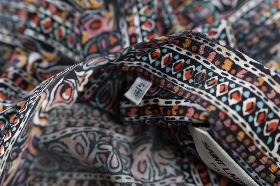 Hedi Slimane × Saint Laurent Paris Saint Laurent Silk Nehru Collar Multi Pattern Shirt Size US L / EU 52-54 / 3 - 10 Thumbnail