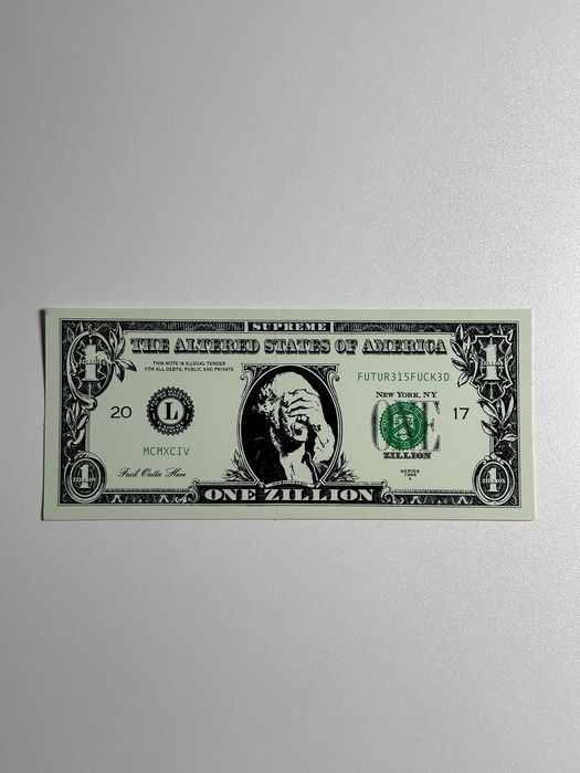 Supreme dollar sale sticker