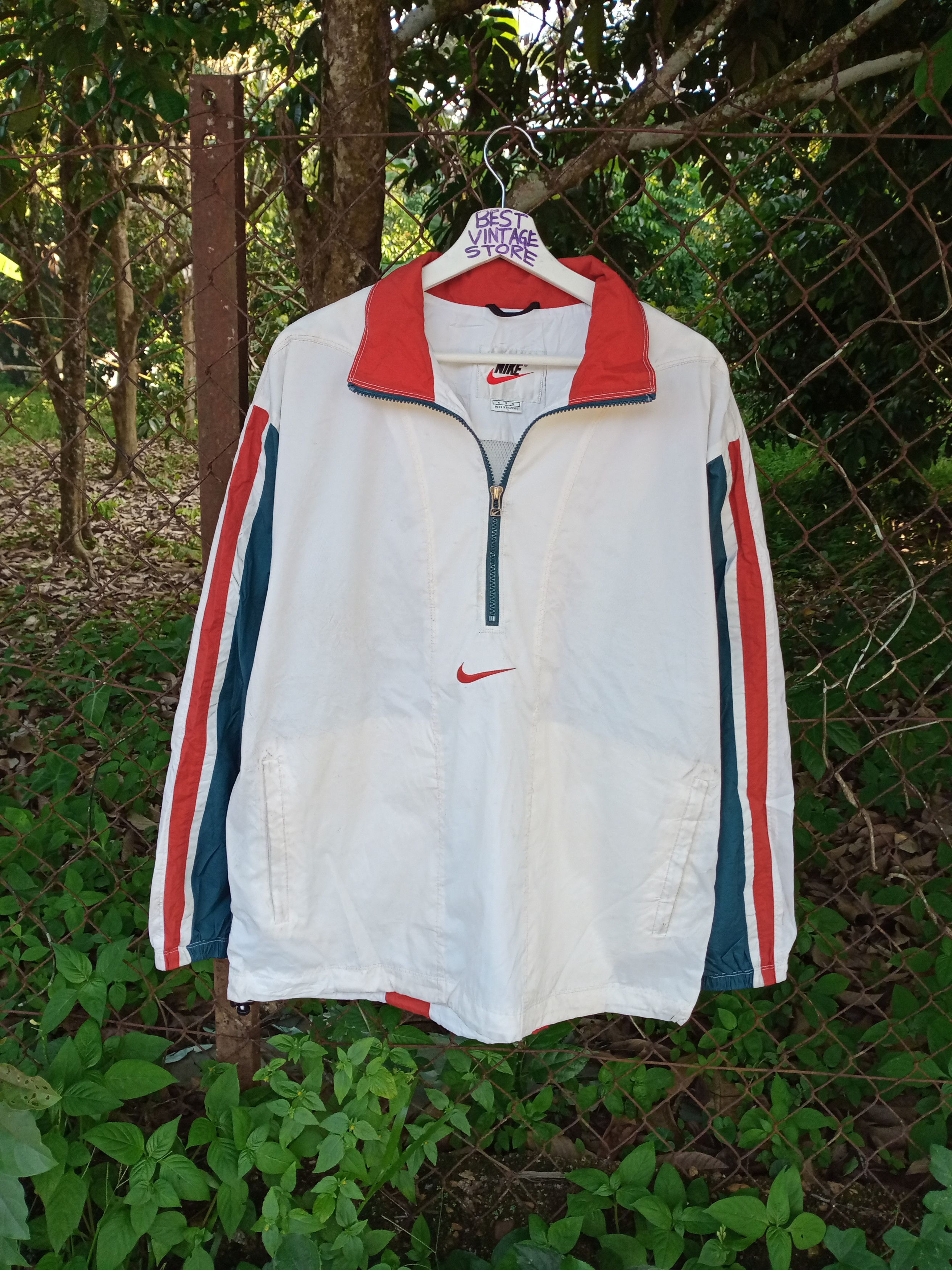 Vintage Nike Jacket Multicolours Small Logo Half zipper