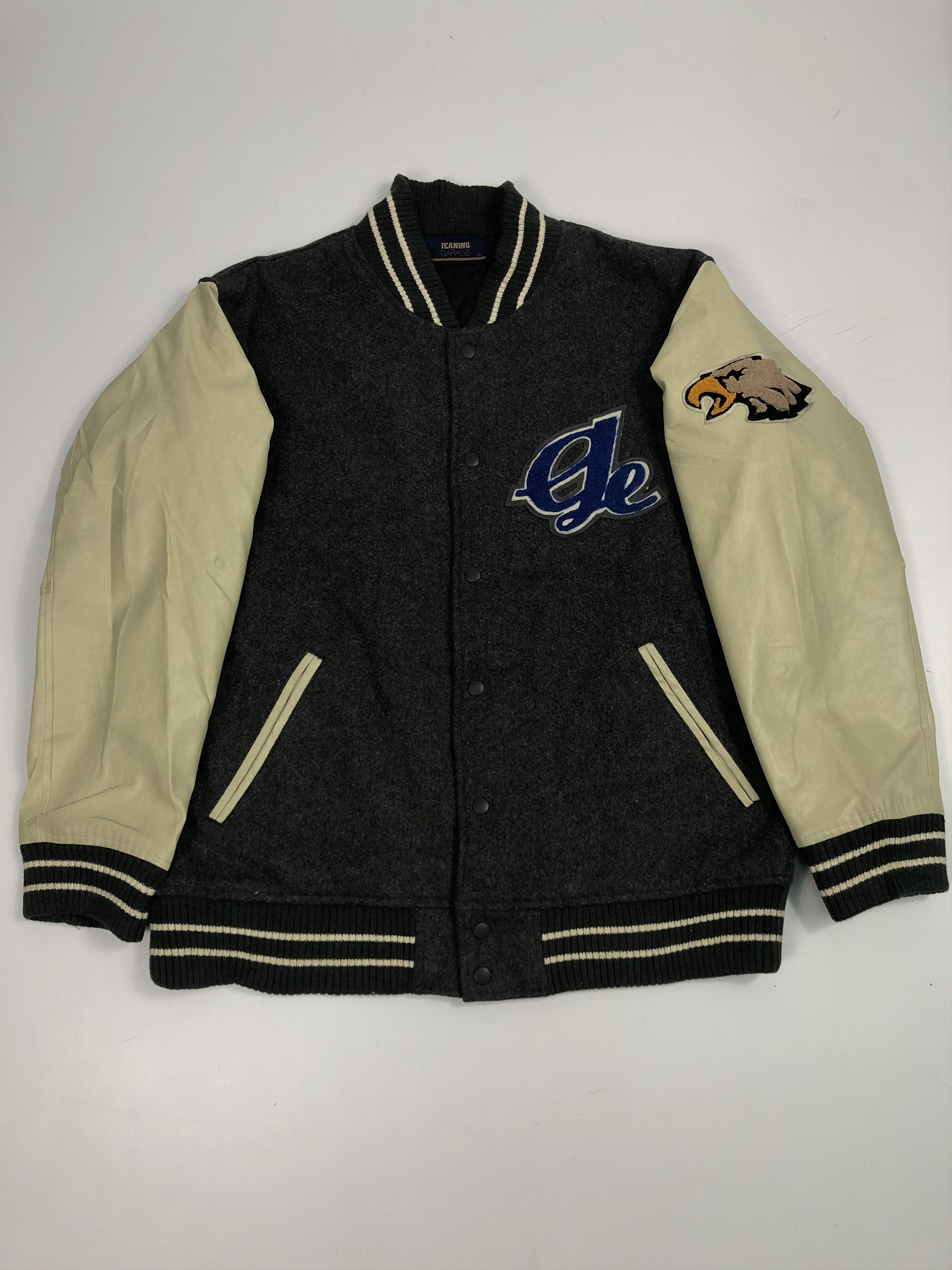 Wool varsity jacket, award jacket, varsity jacket, men's size L, vintage /evb009096