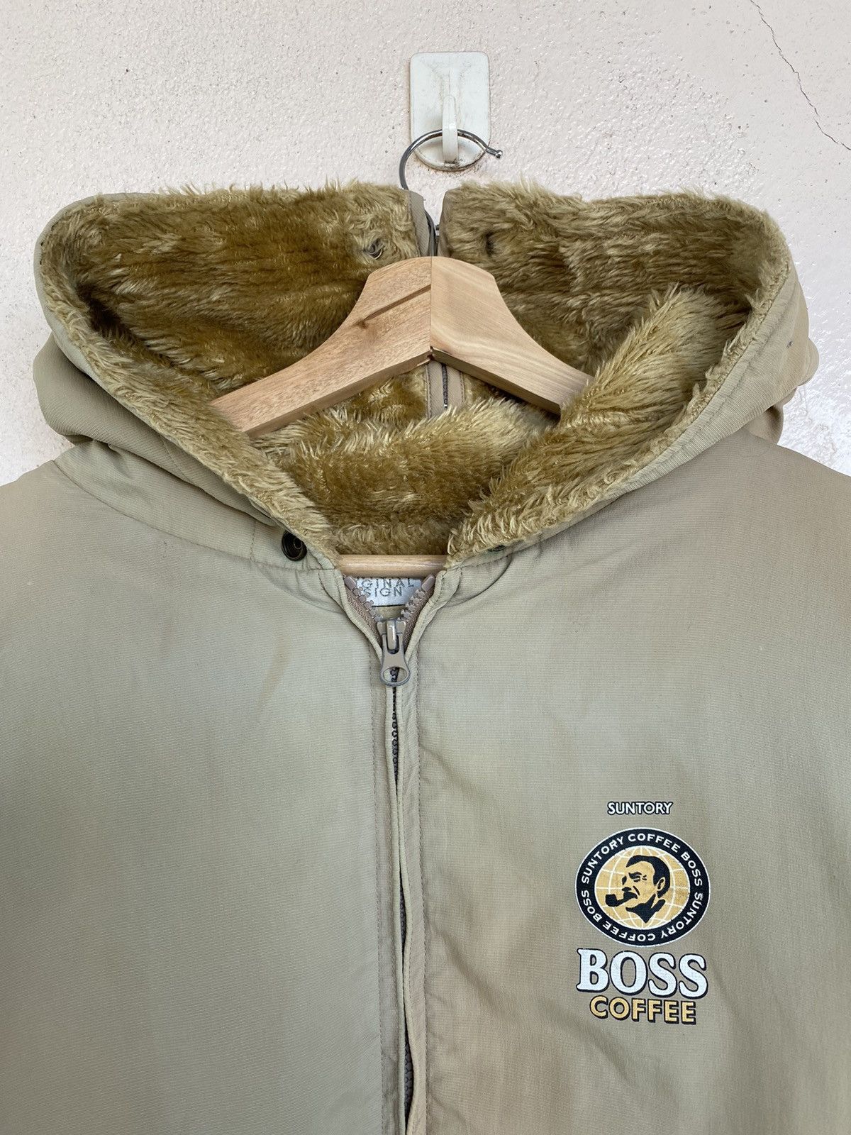 Japanese Brand Vintage Sundaded Suntory Boss Coffee Jacket Fur Sherpa Size US L / EU 52-54 / 3 - 6 Thumbnail